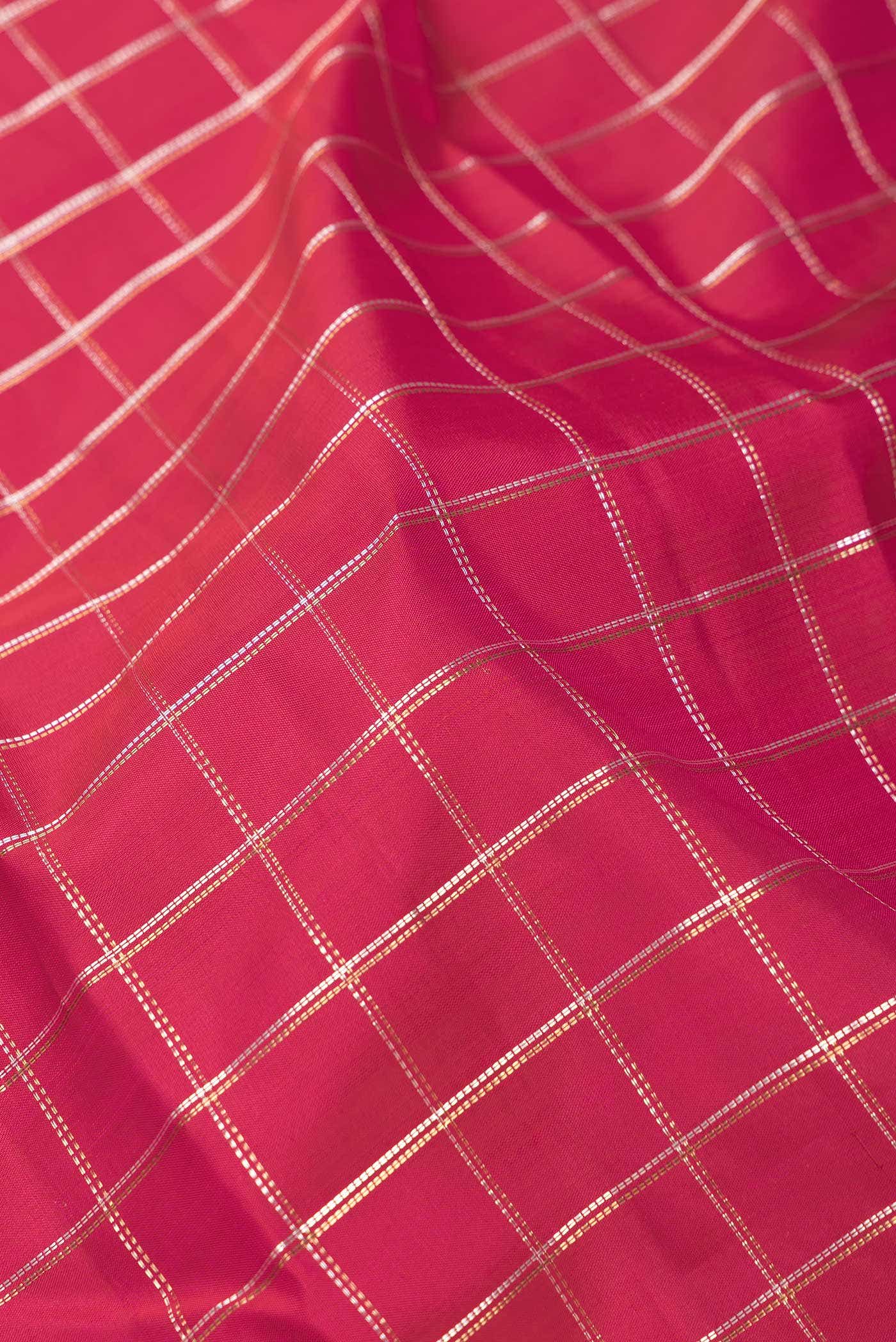 Pure Silk Pure Zari Pink Dual Tone Kanchipuram Saree