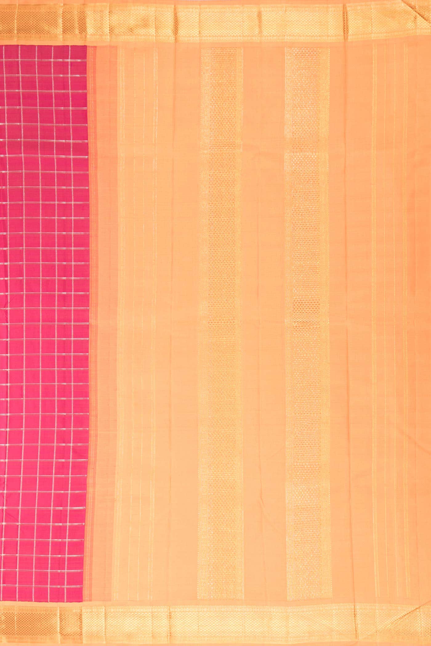 Pure Silk Pure Zari Pink Dual Tone Kanchipuram Saree