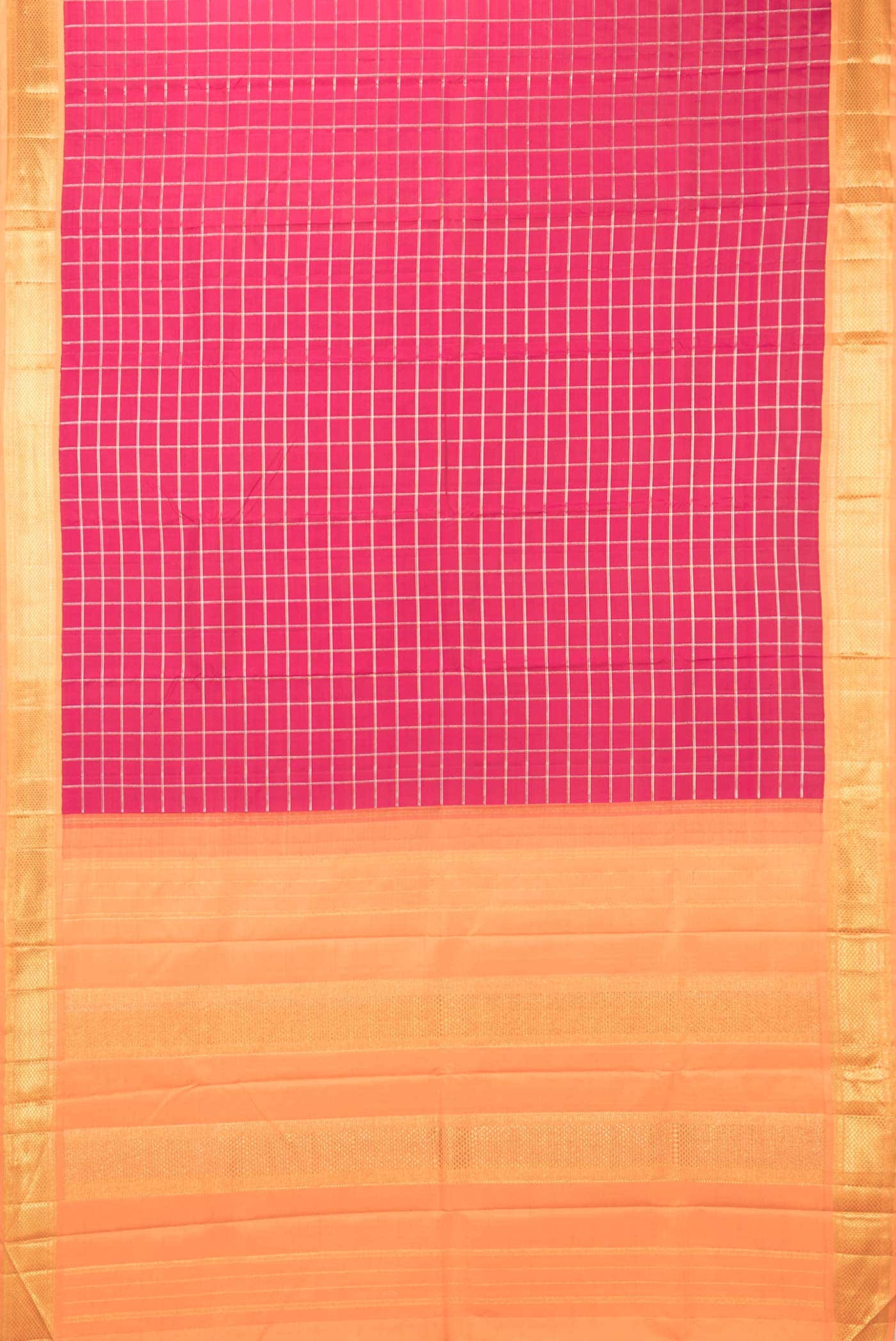 Pure Silk Pure Zari Pink Dual Tone Kanchipuram Saree