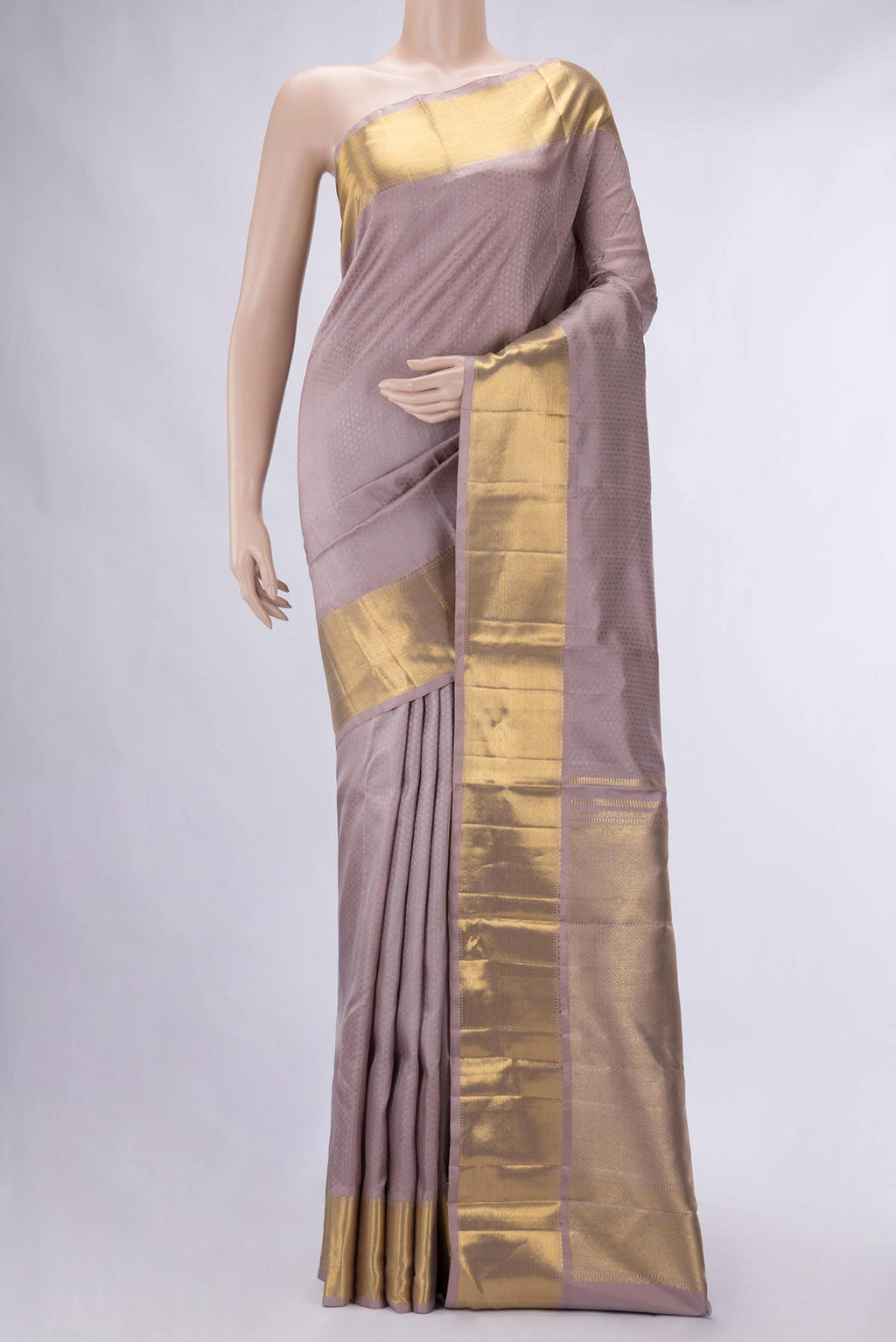 Pure Silk Pure Zari Lilac Kanchipuram Saree