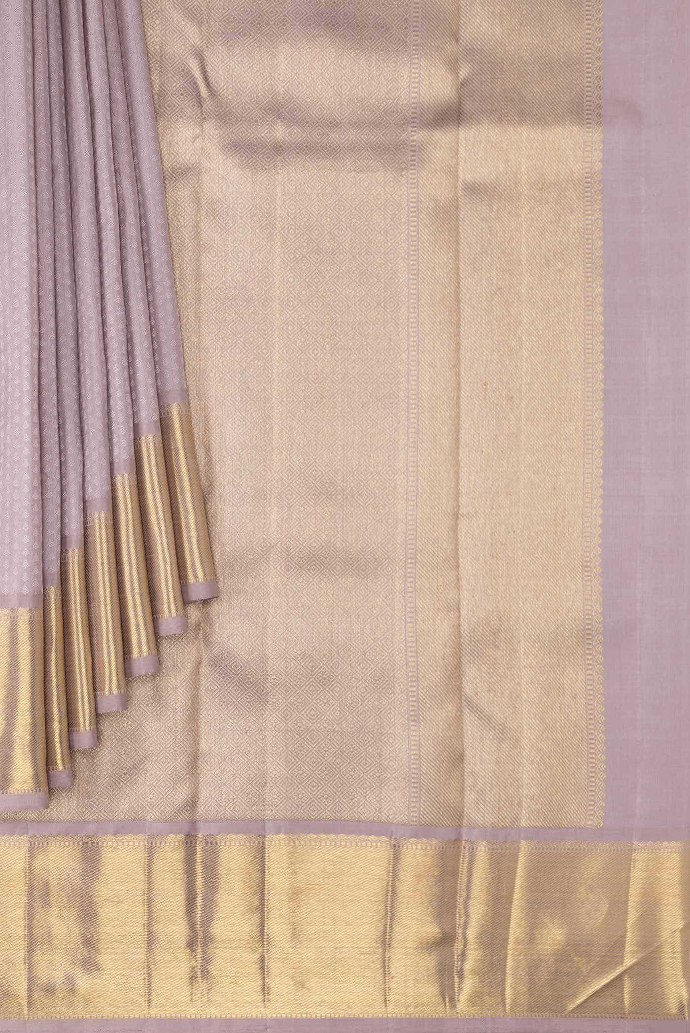 Pure Silk Pure Zari Lilac Kanchipuram Saree