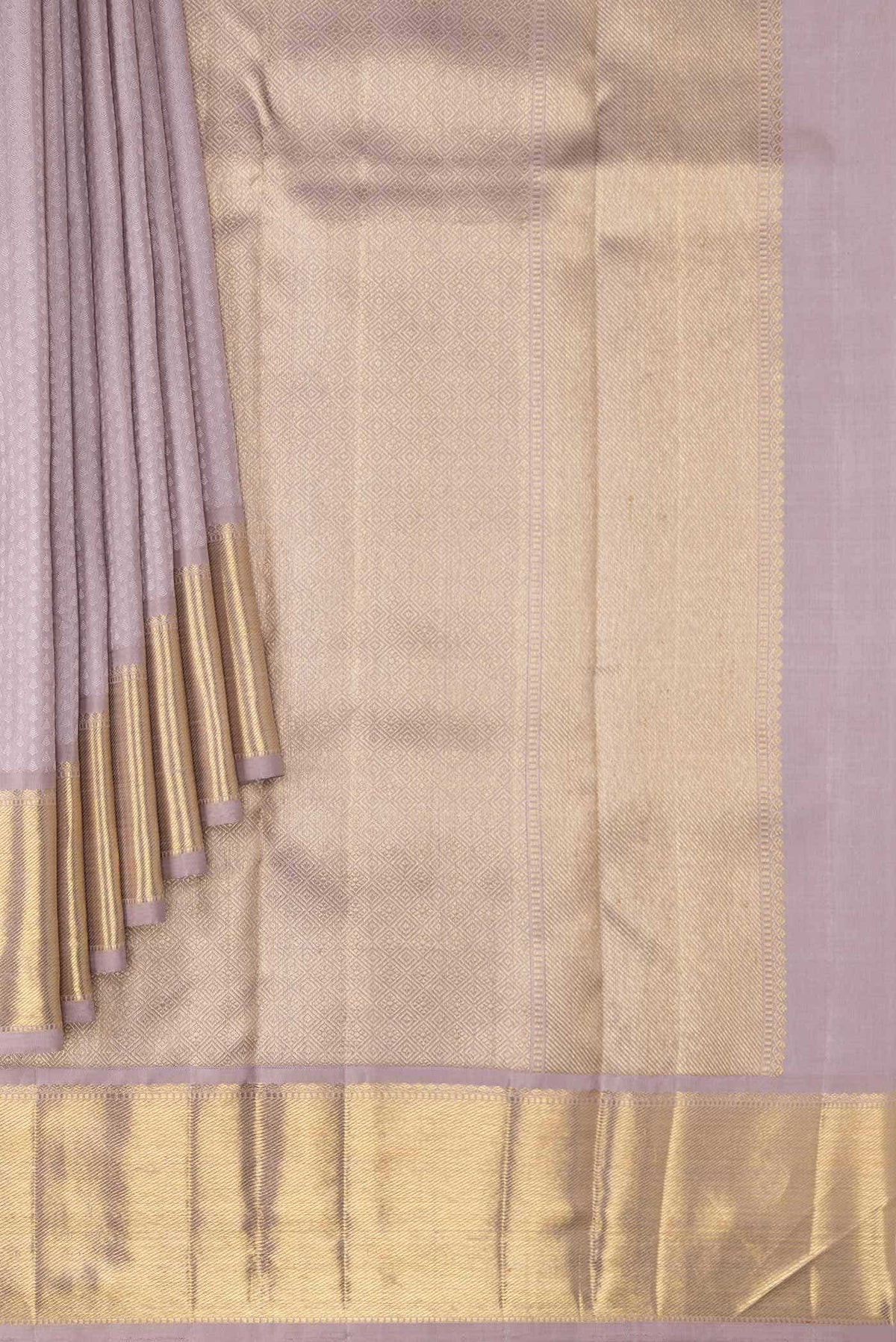 Pure Silk Pure Zari Lilac Kanchipuram Saree
