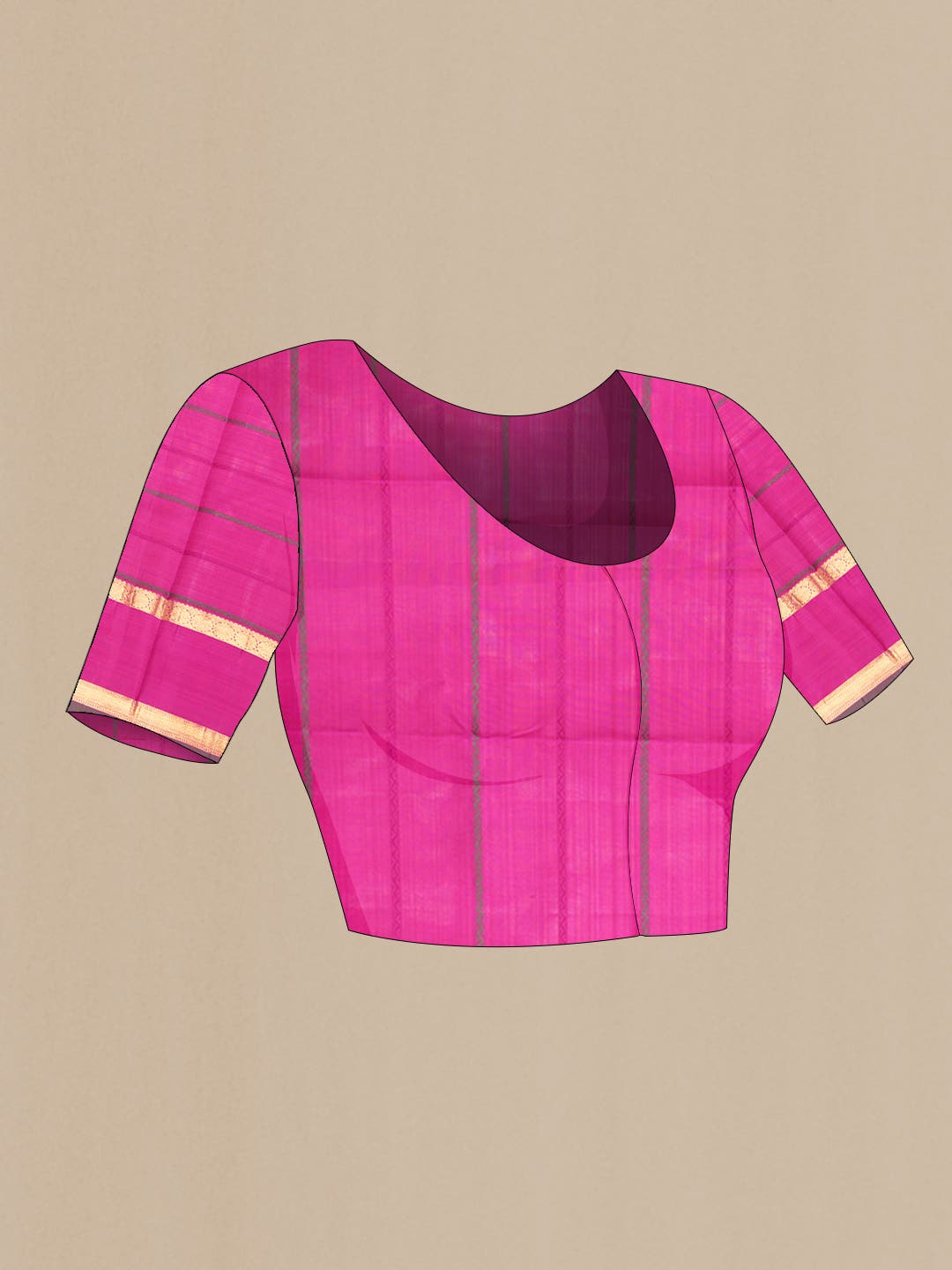 Dark Pink Dual Tone Kanchipuram Silk Saree