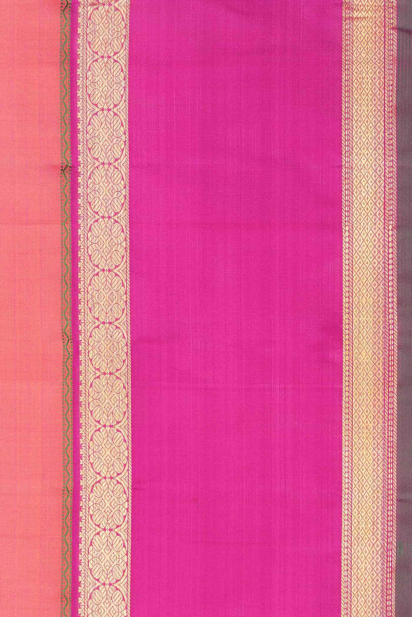 Dark Pink Dual Tone Kanchipuram Silk Saree