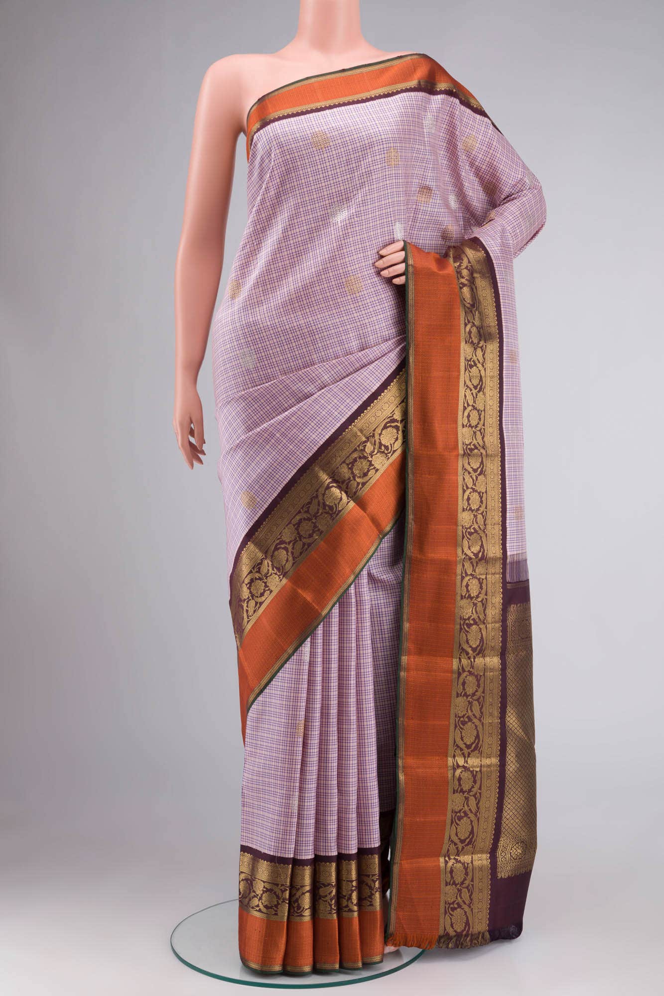 Lavender Kanchipuram Silk Saree