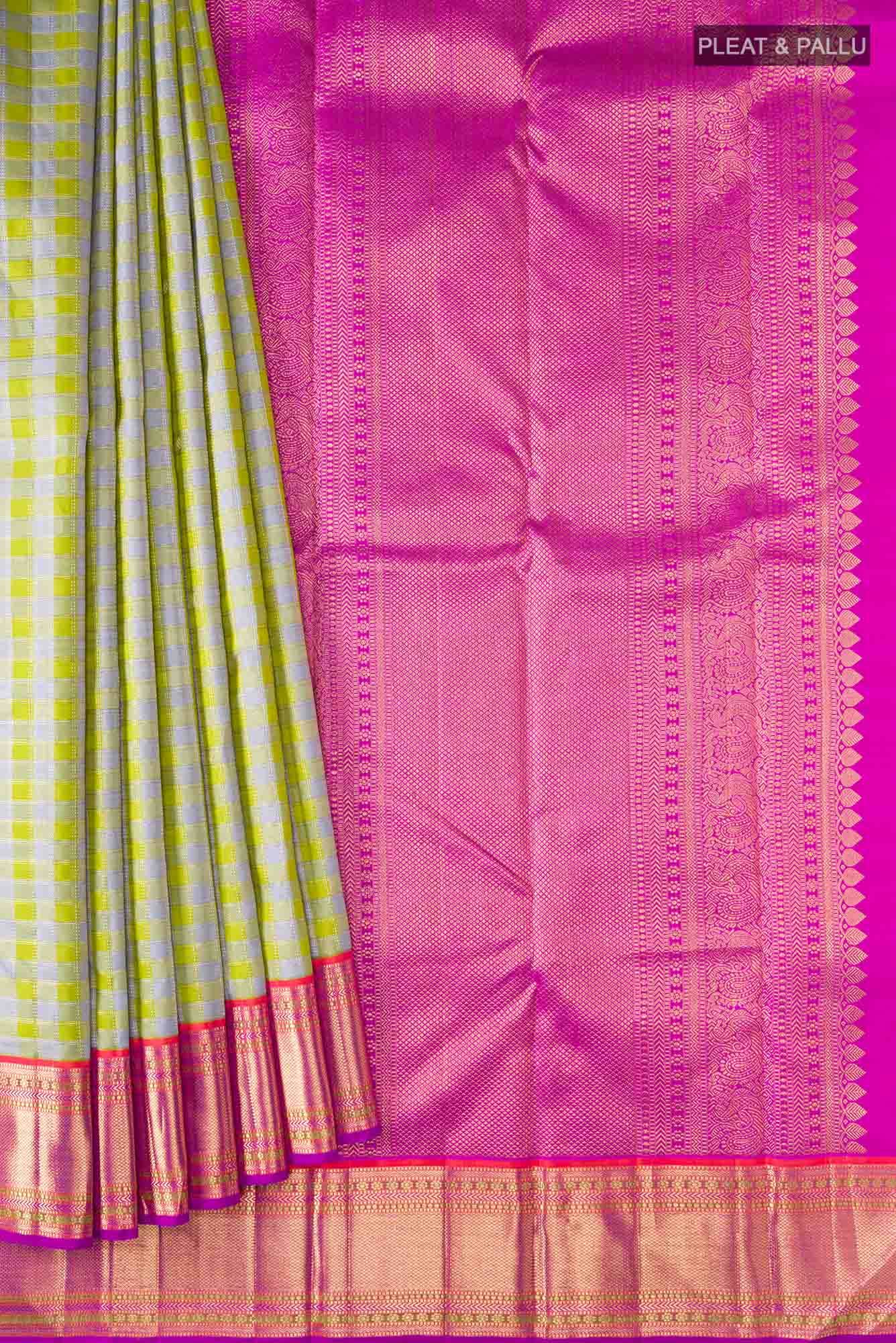 Pure Silk Pure Zari Green Kanchipuram Saree