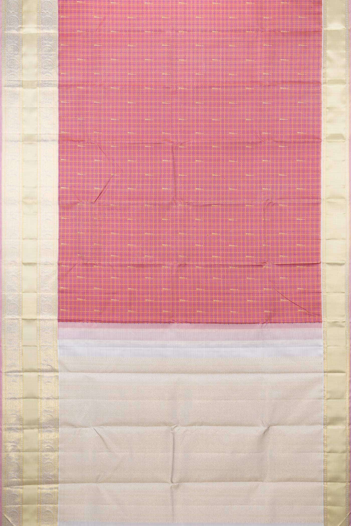 Pure Silk Pure Zari Pink Kanchipuram Saree