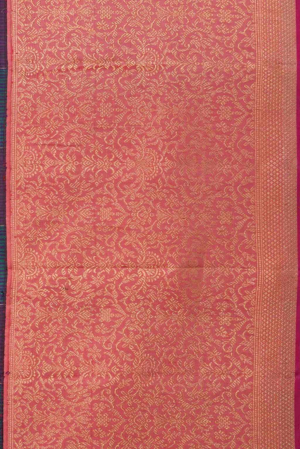 Pure Silk Pure Zari Violet and Green Dual Tone Kanchipuram Saree