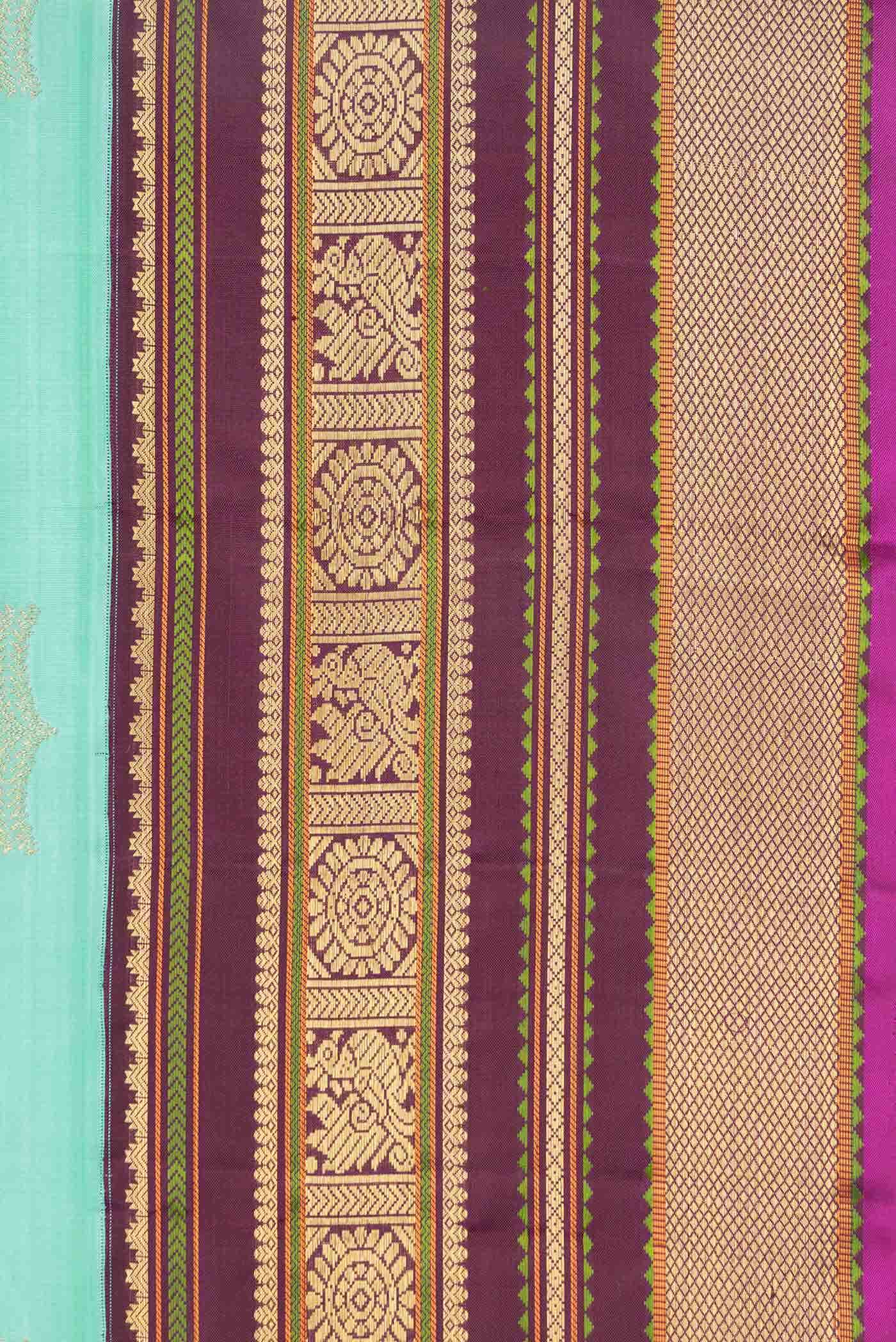 Pure Silk Pure Zari Sea Green Kanchipuram Saree