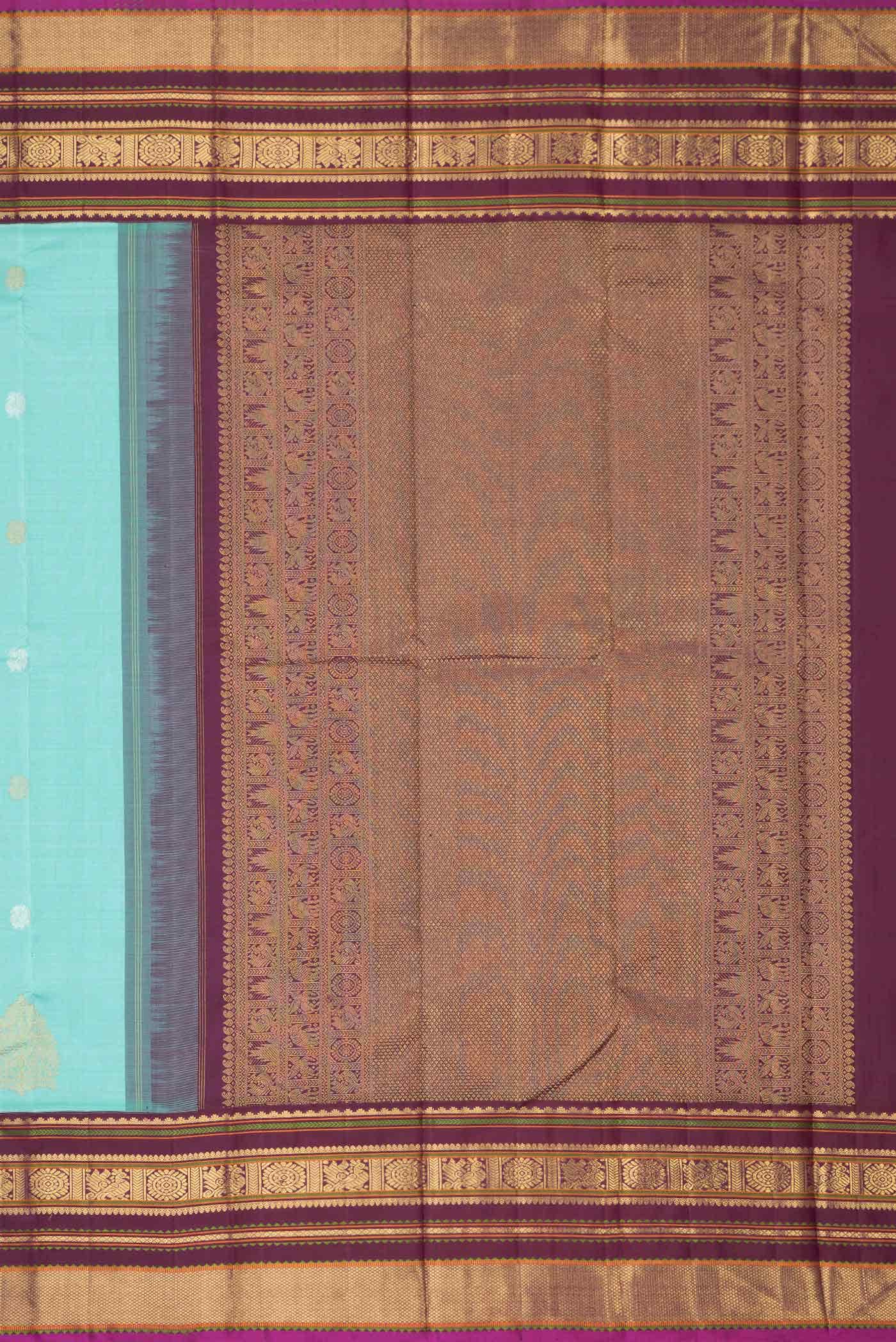 Pure Silk Pure Zari Sea Green Kanchipuram Saree
