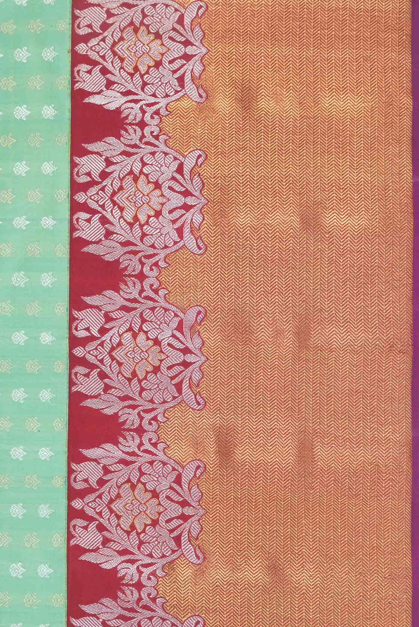 Pure Silk Pure Zari Sea Green Kanchipuram Saree