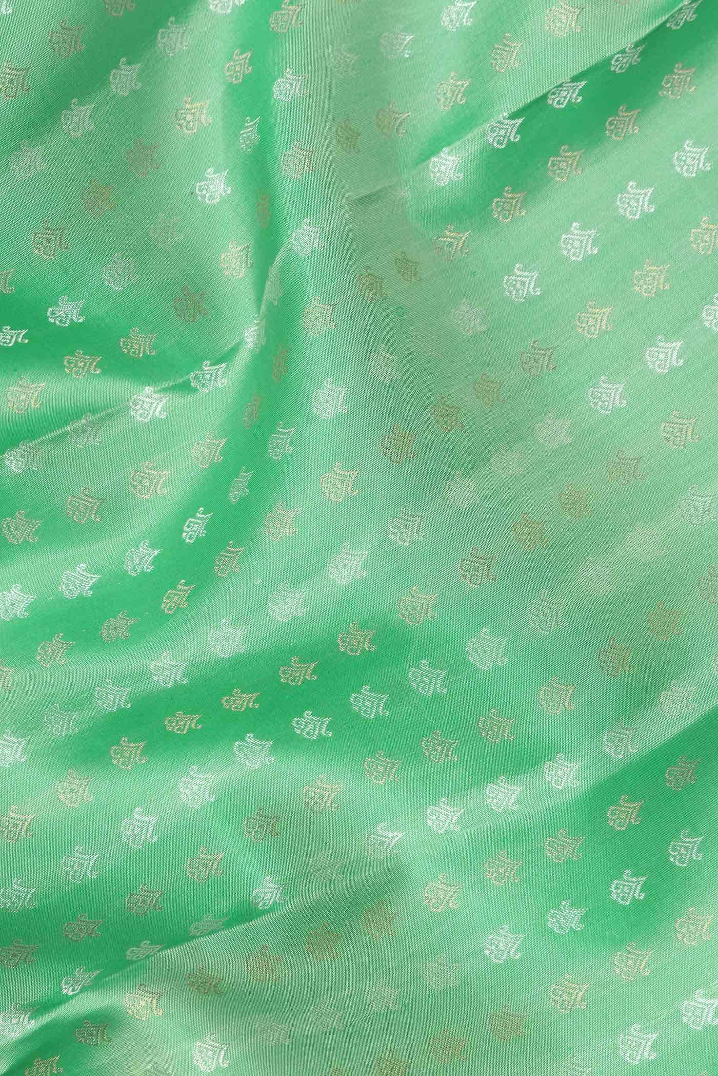 Pure Silk Pure Zari Sea Green Kanchipuram Saree