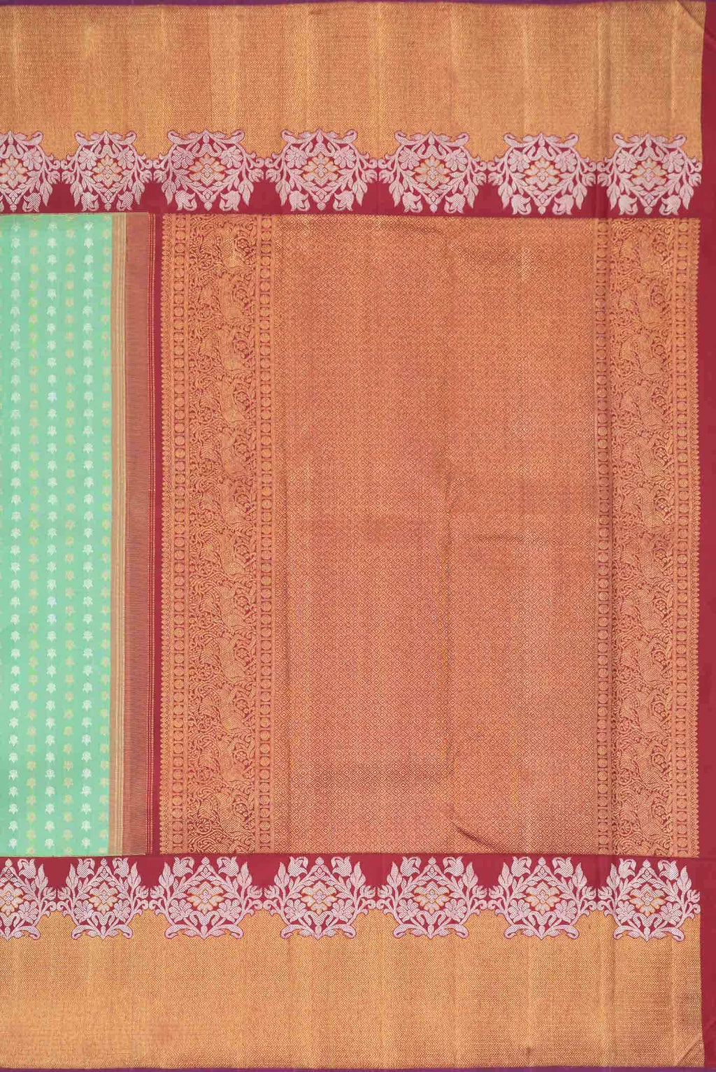 Pure Silk Pure Zari Sea Green Kanchipuram Saree