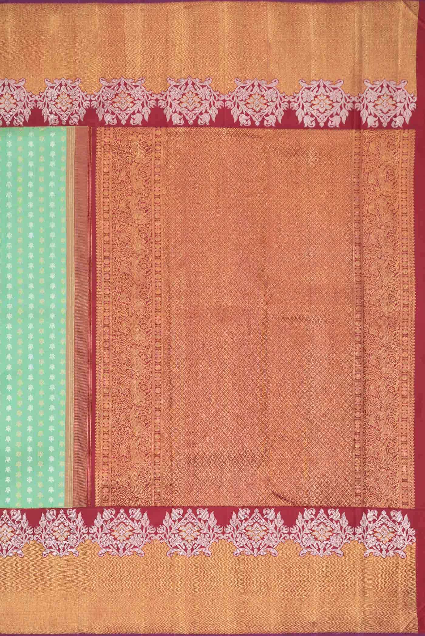 Pure Silk Pure Zari Sea Green Kanchipuram Saree
