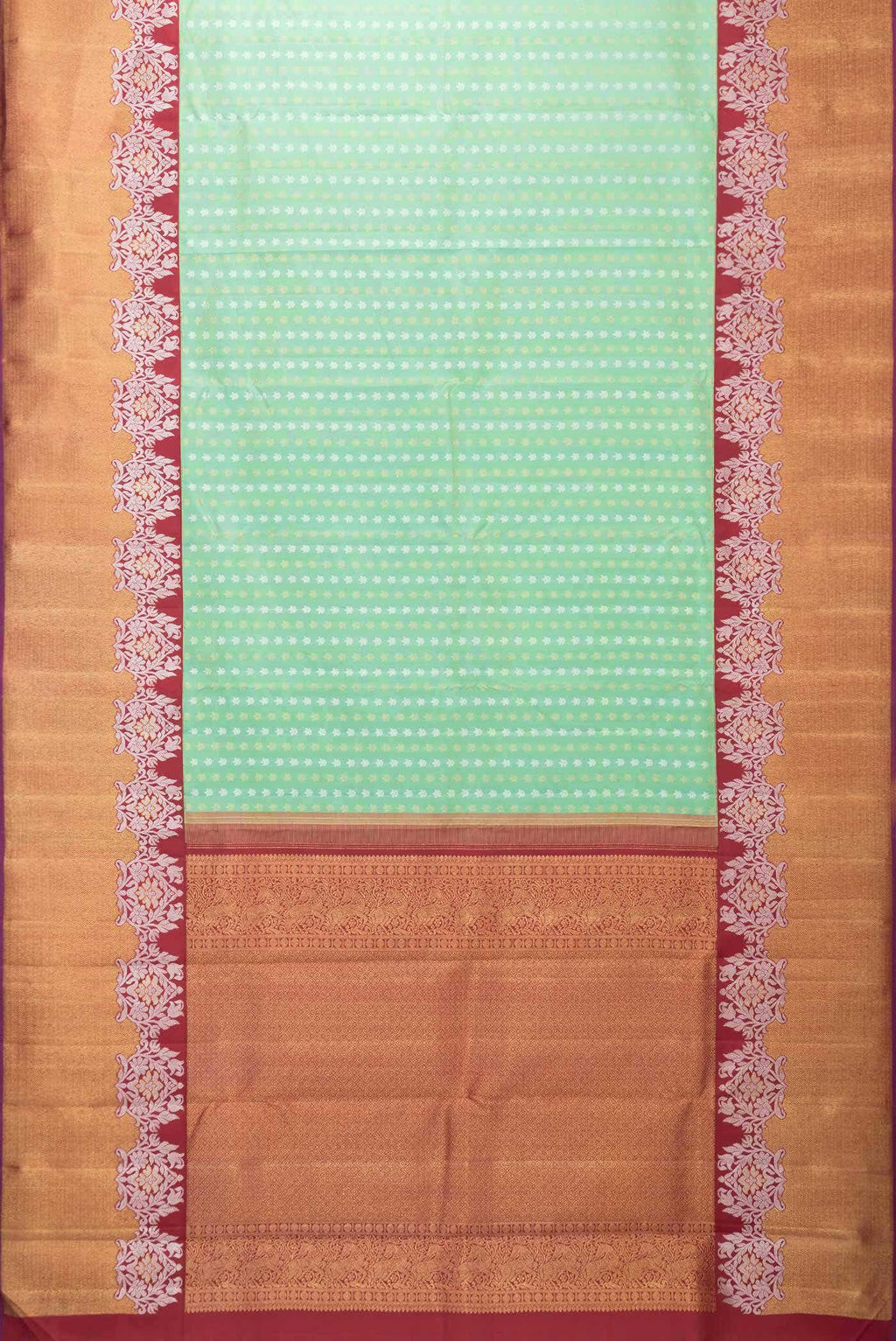 Pure Silk Pure Zari Sea Green Kanchipuram Saree