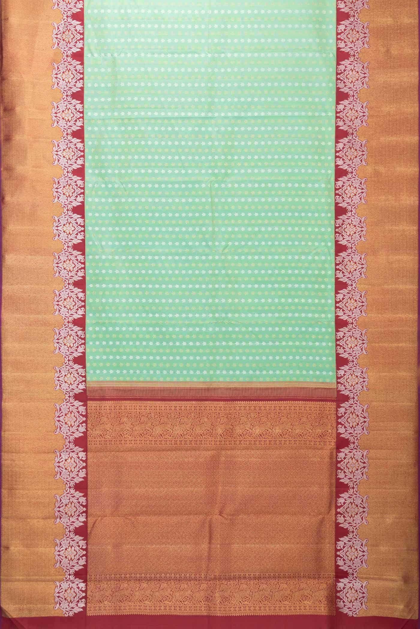 Pure Silk Pure Zari Sea Green Kanchipuram Saree