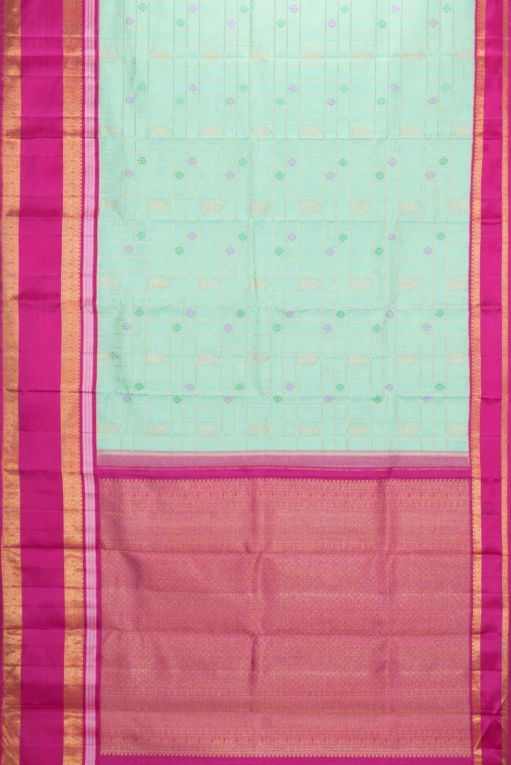 Pure Silk Pure Zari Sea Green Kanchipuram Saree