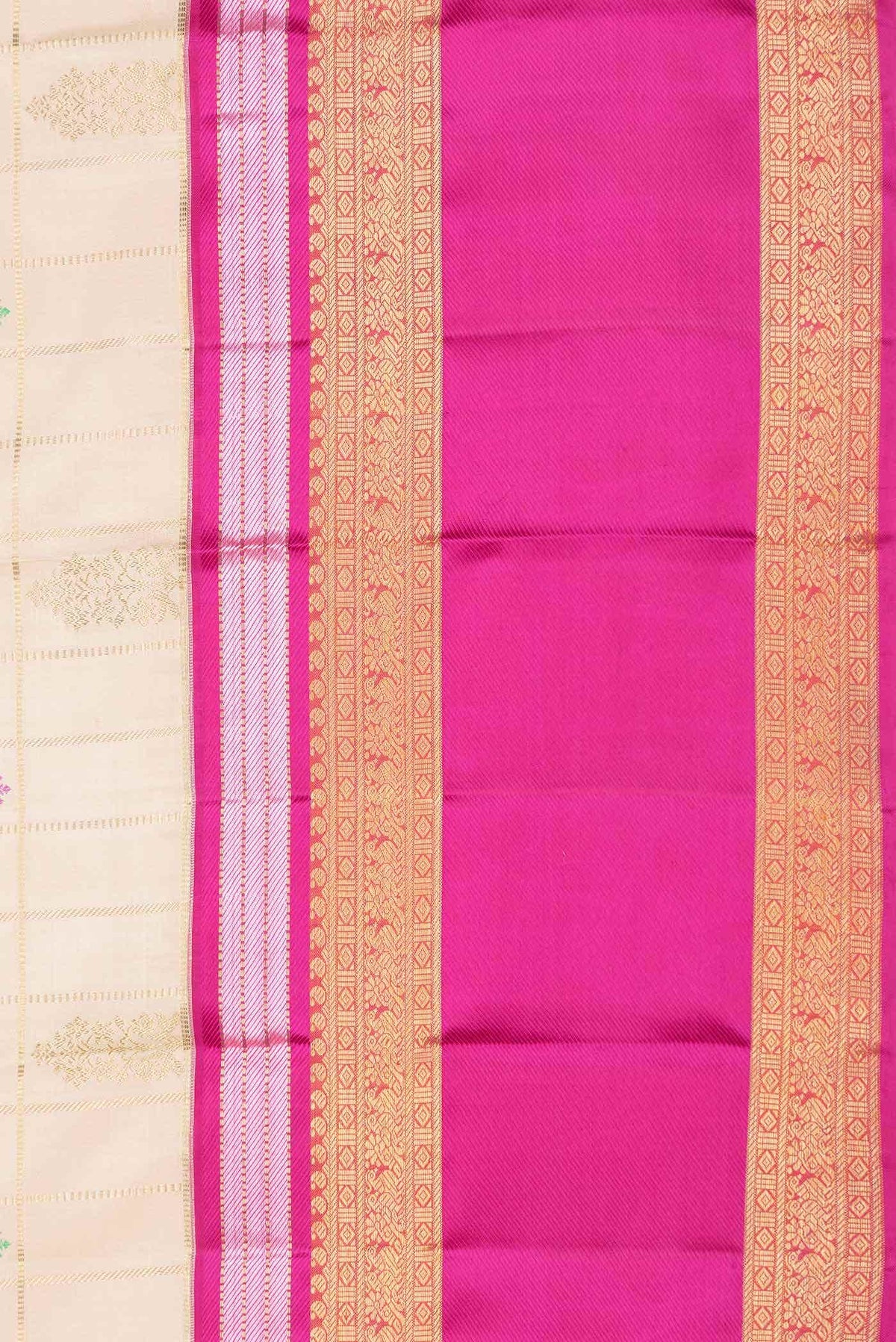 Pure Silk Pure Zari Beige Kanjivaram Saree