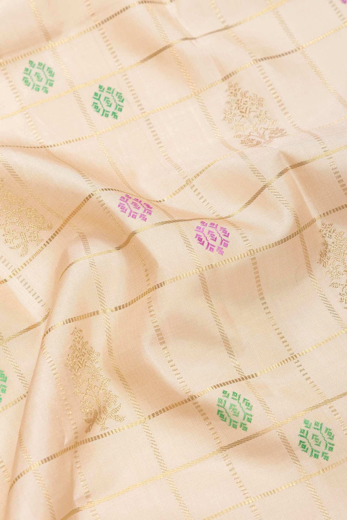 Pure Silk Pure Zari Beige Kanjivaram Saree