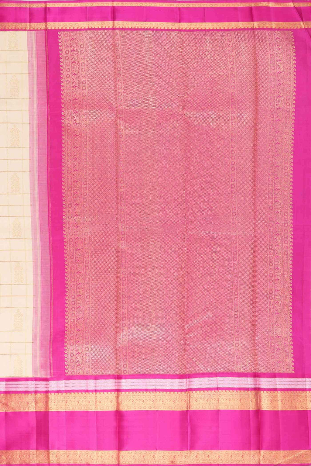 Pure Silk Pure Zari Beige Kanchipuram Saree