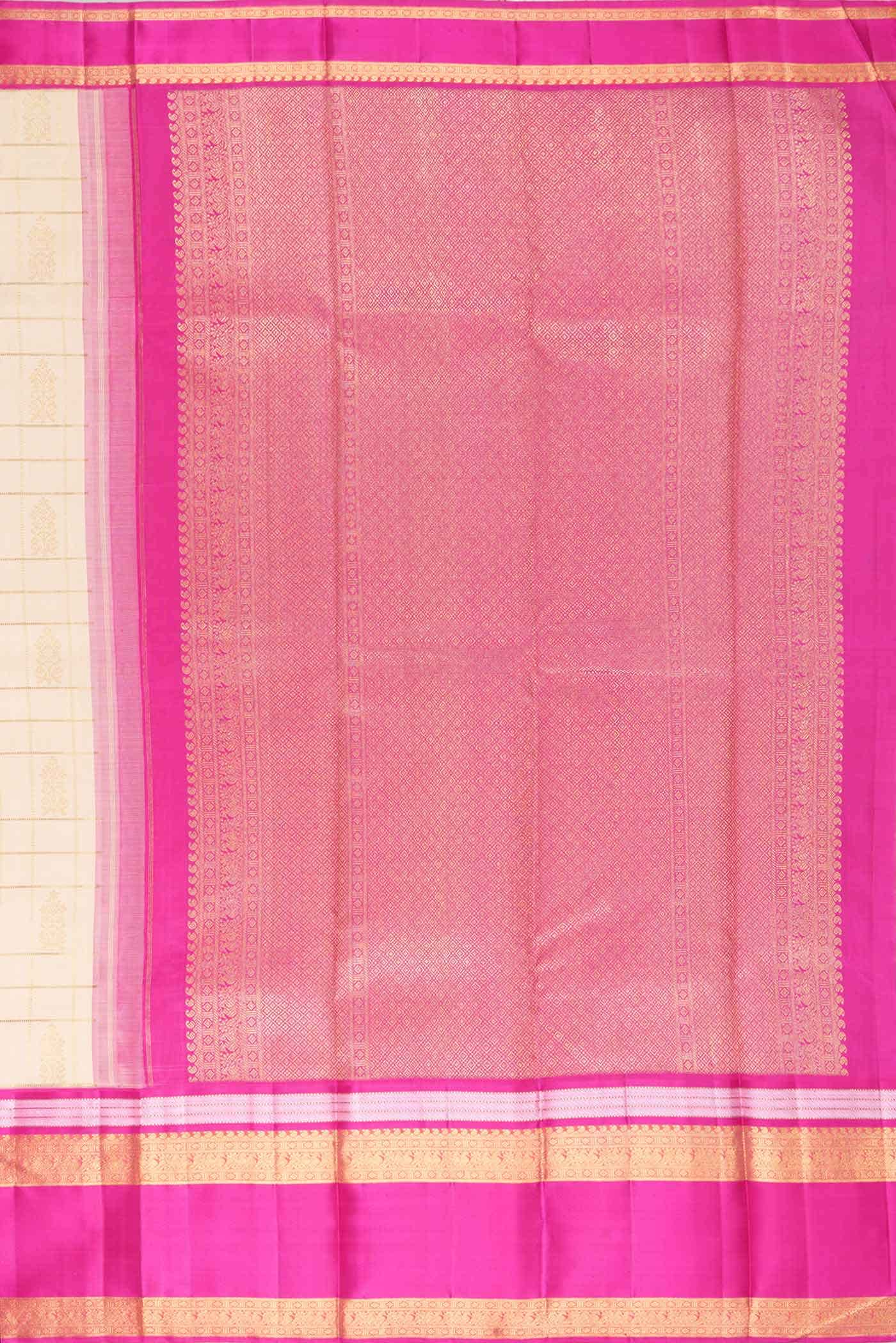 Pure Silk Pure Zari Beige Kanchipuram Saree