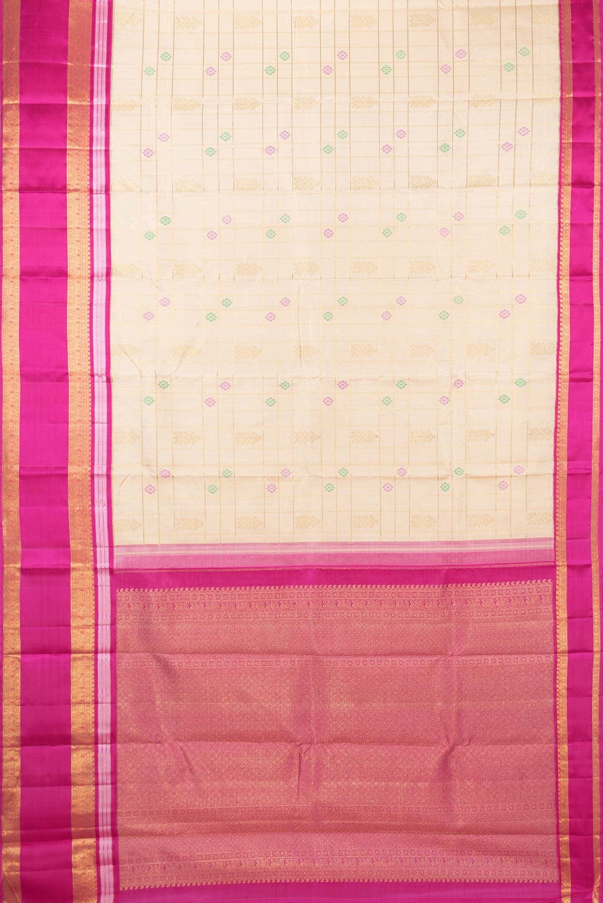 Pure Silk Pure Zari Beige Kanjivaram Saree