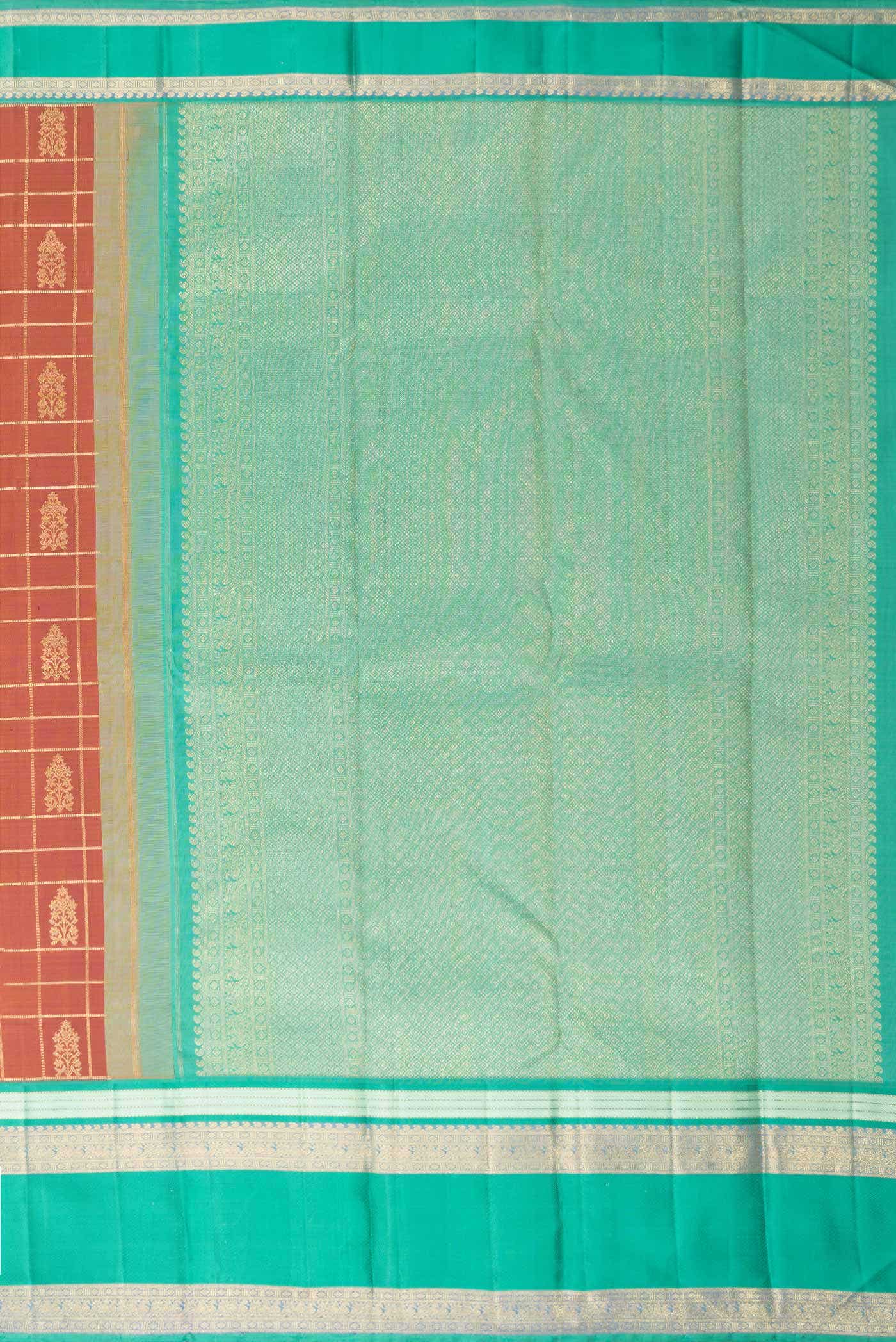 Pure Silk Pure Zari Bronze Dual Tone Kanchipuram Saree