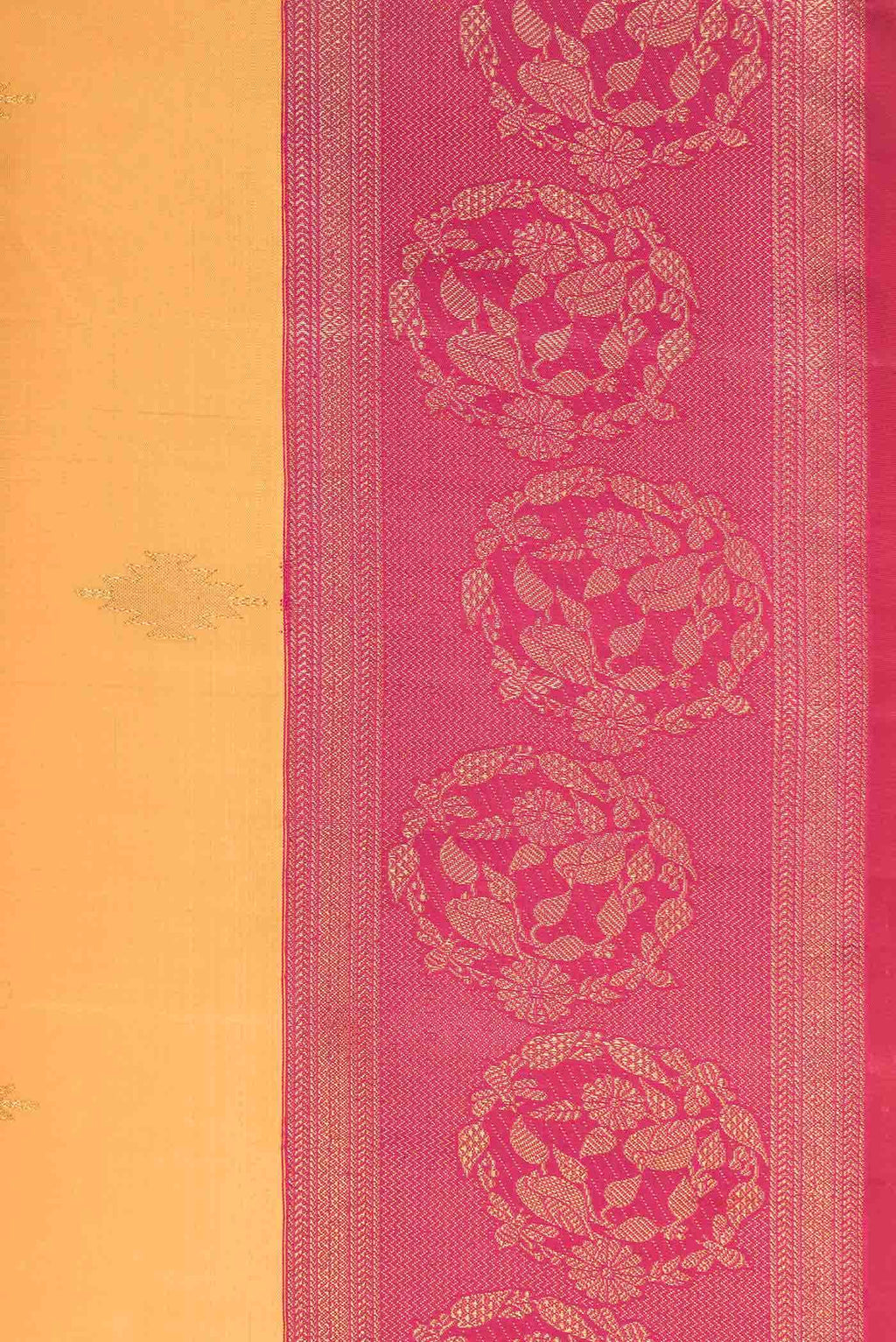 Pure Silk Pure Zari Orange Dual Tone Kanchipuram Saree