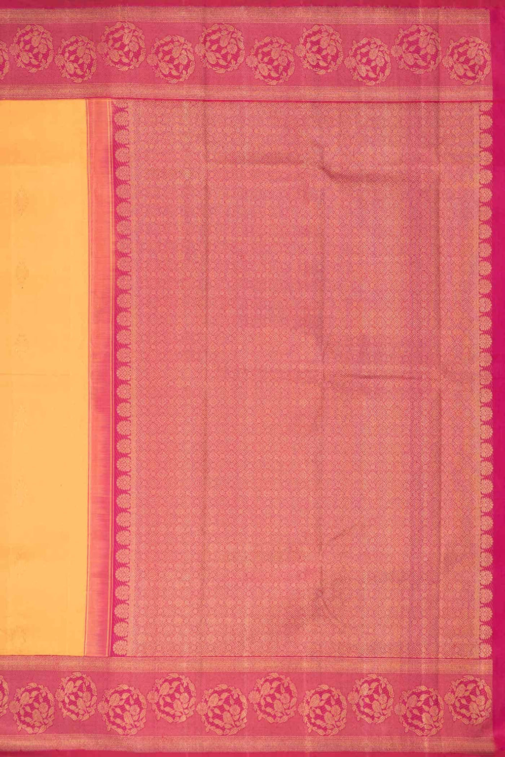 Pure Silk Pure Zari Orange Dual Tone Kanchipuram Saree