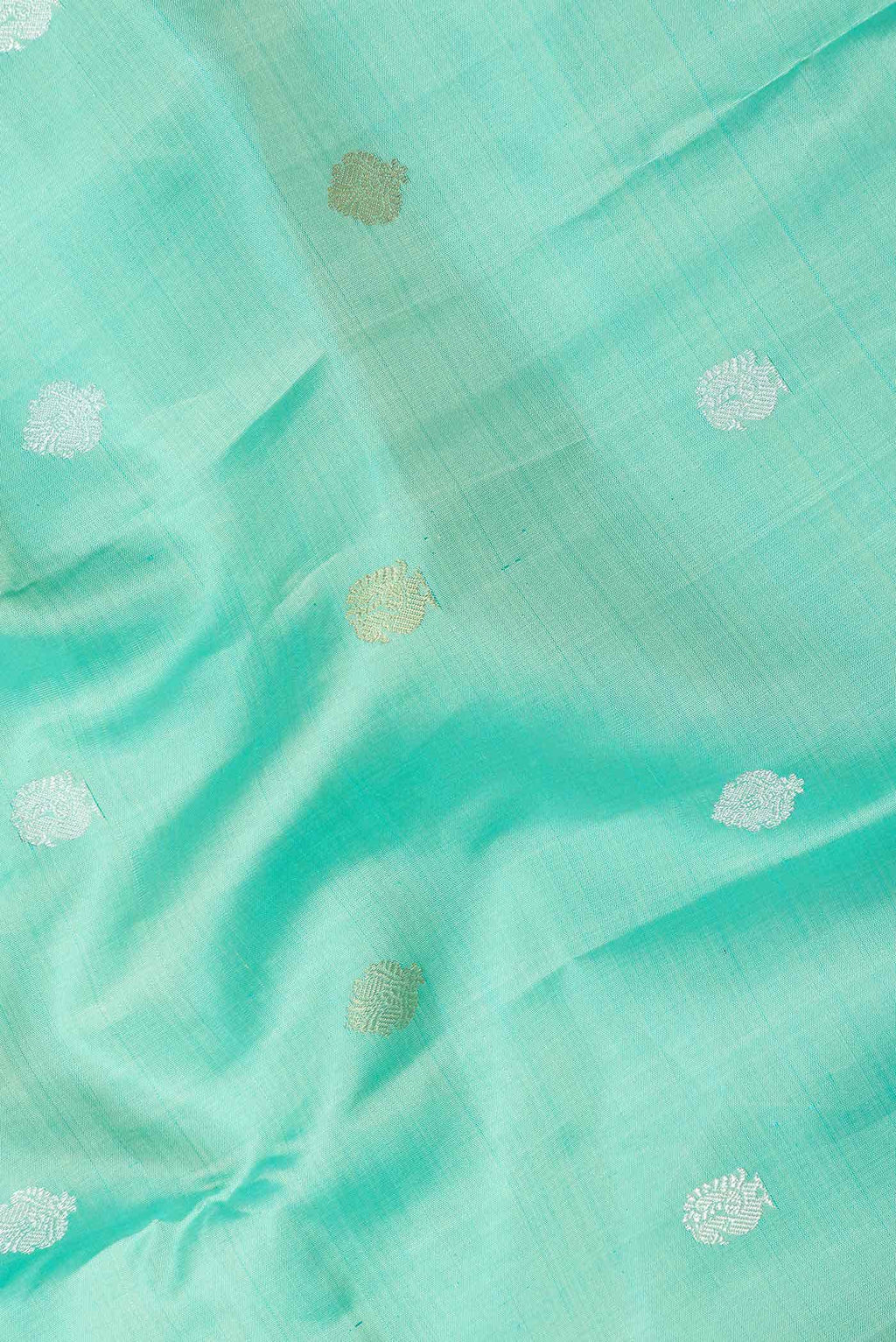 Pure Silk Pure Zari Sea Green Dual Tone Kanchipuram Saree