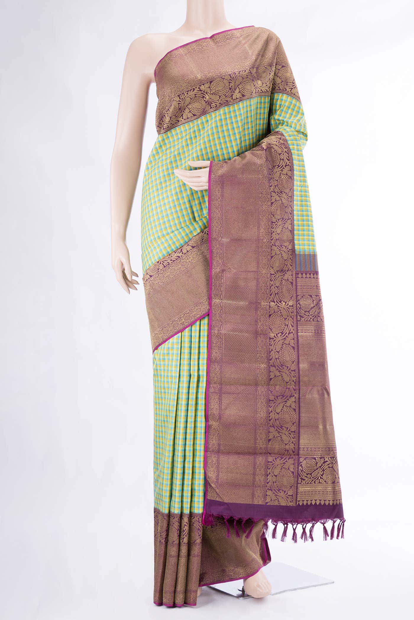 Pure Silk Pure Zari Multi Kanchipuram Saree