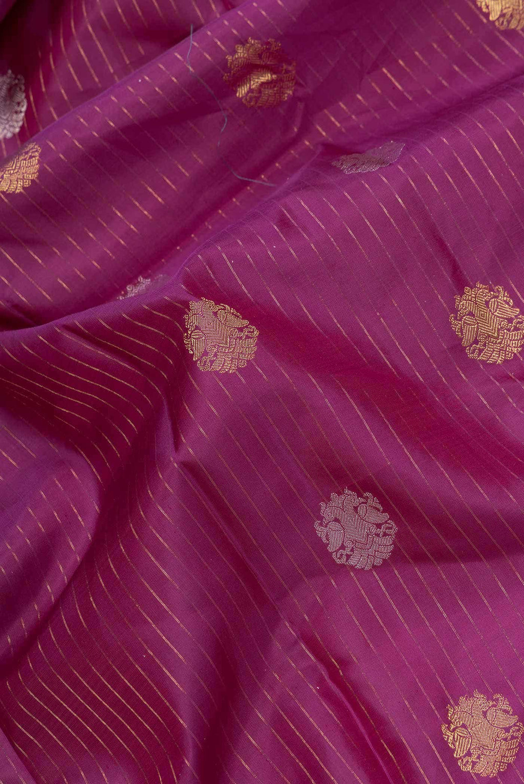 Pure Silk Pure Zari Purple Dual Tone Kanchipuram Saree