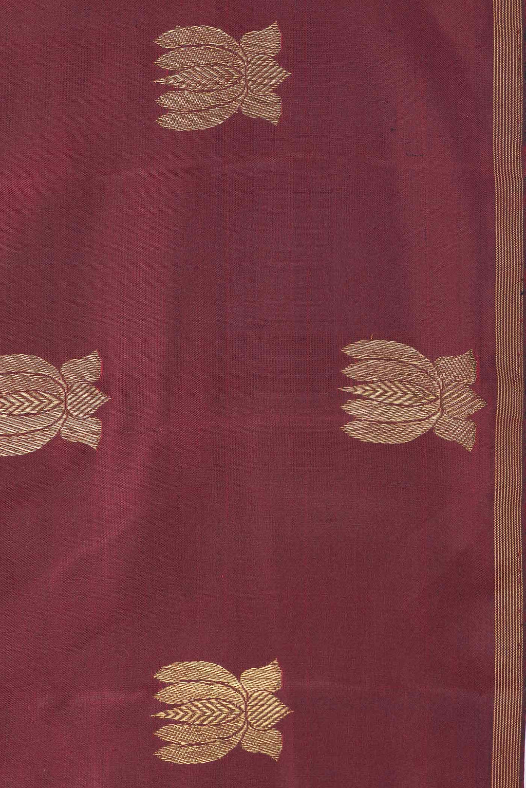 Pure Silk Pure Zari Maroon Dual Tone Kanchipuram Saree