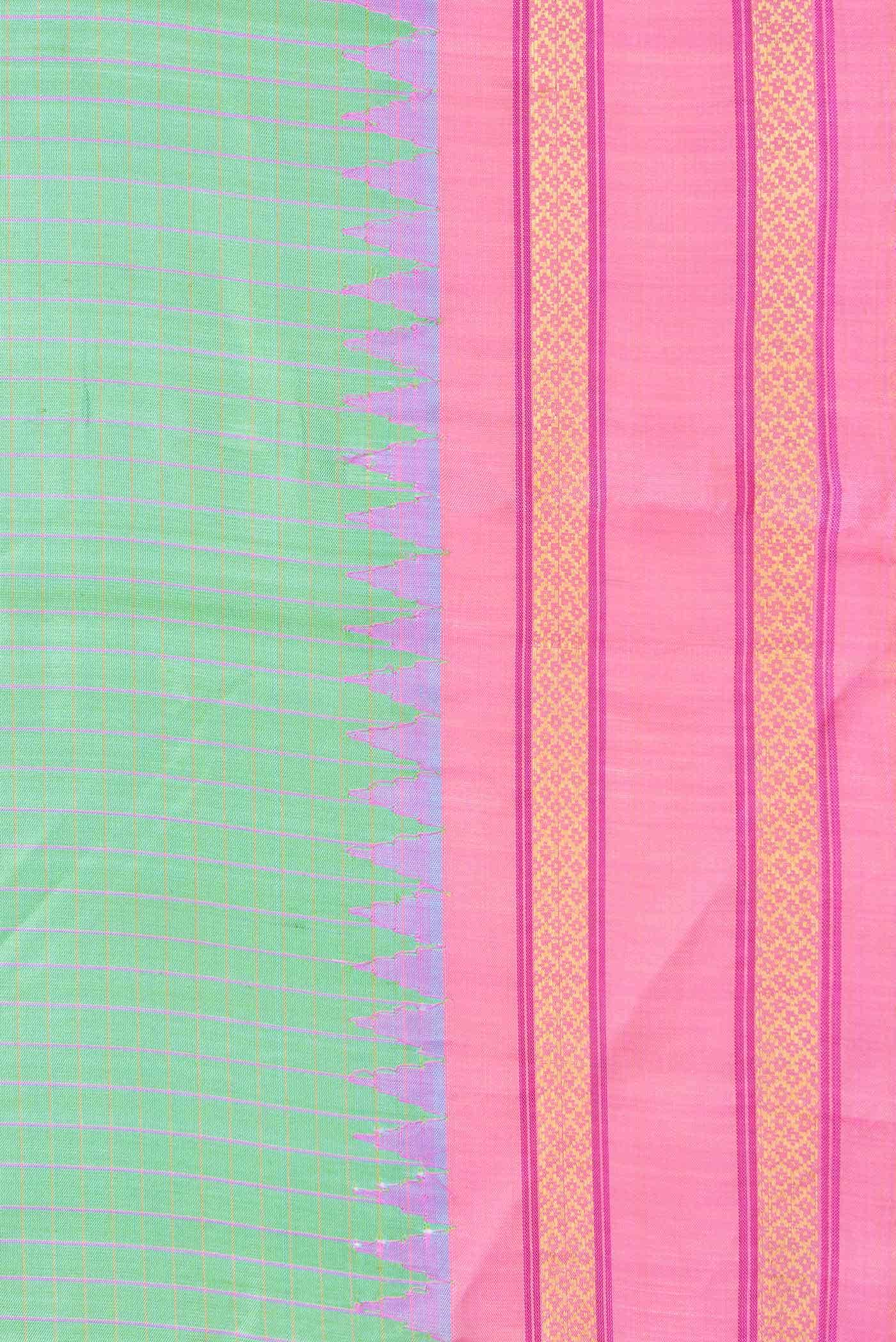 Pista Green Dual Tone Gadwal Silk Saree