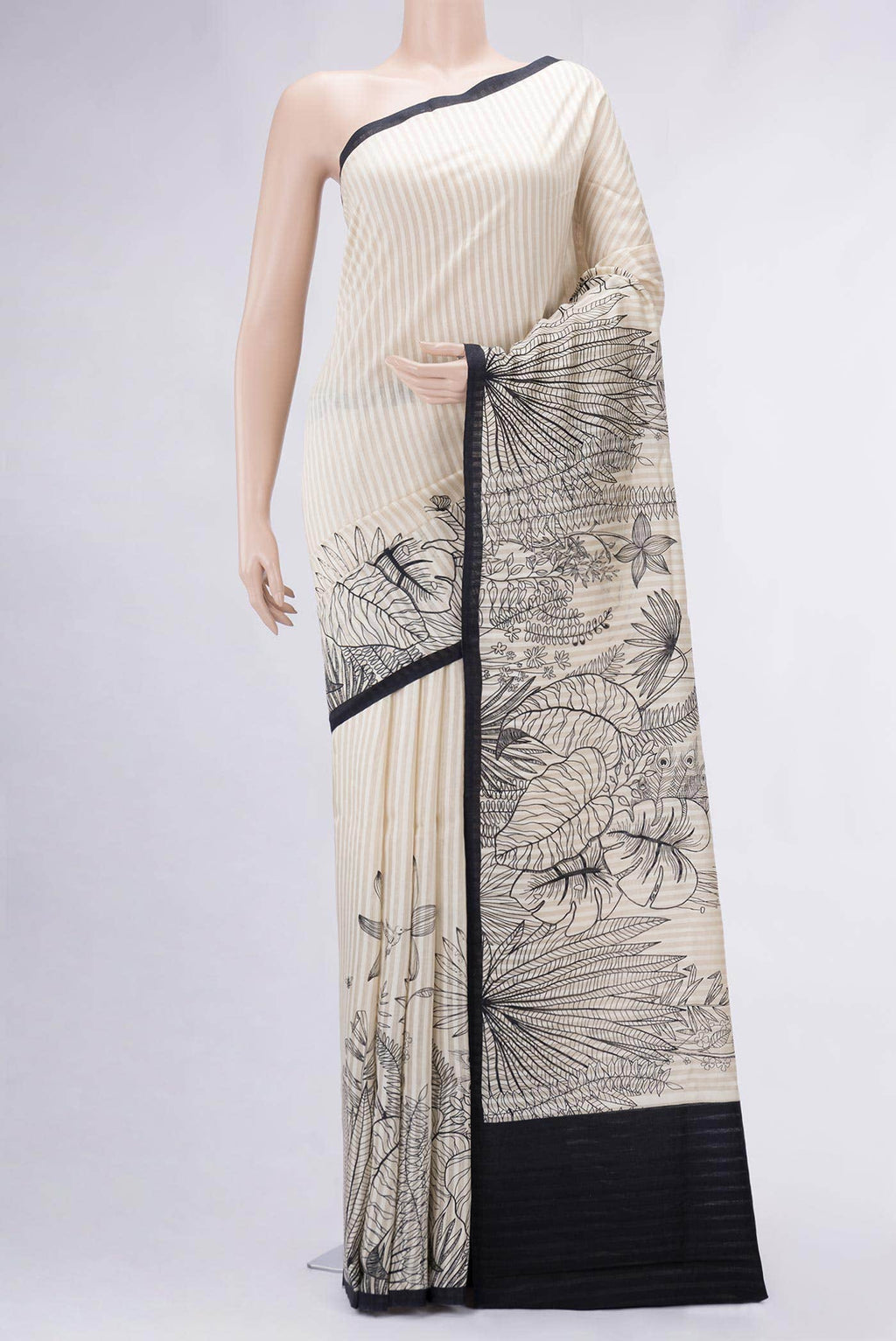 Sandal Tussar Silk Saree