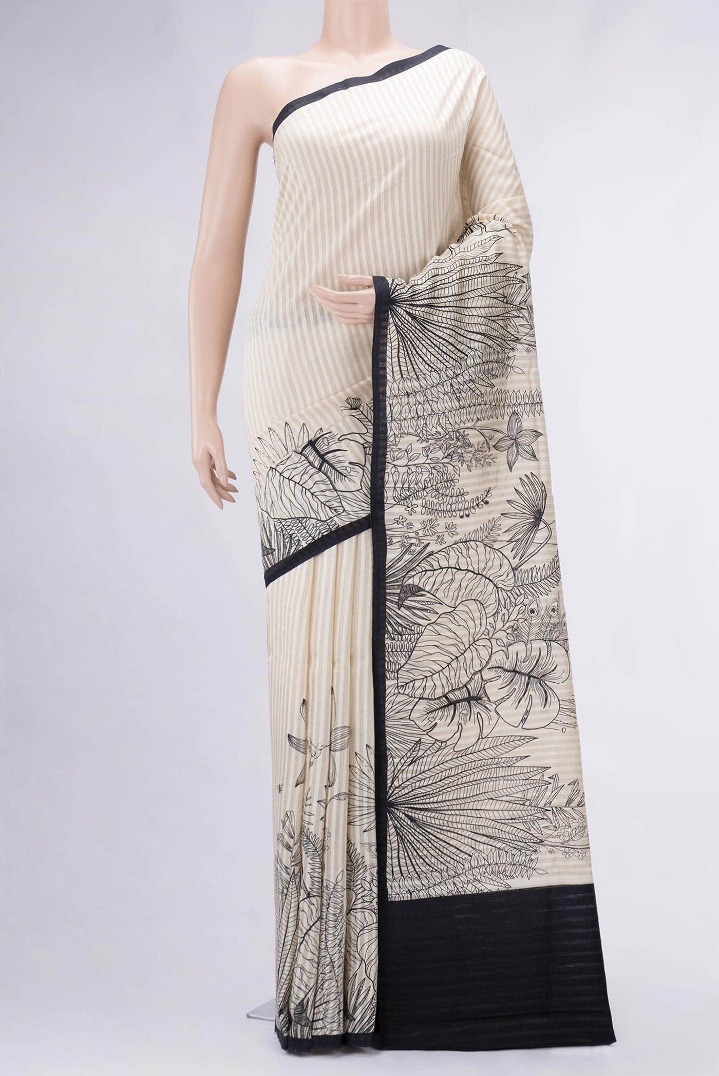 Sandal Tussar Silk Saree