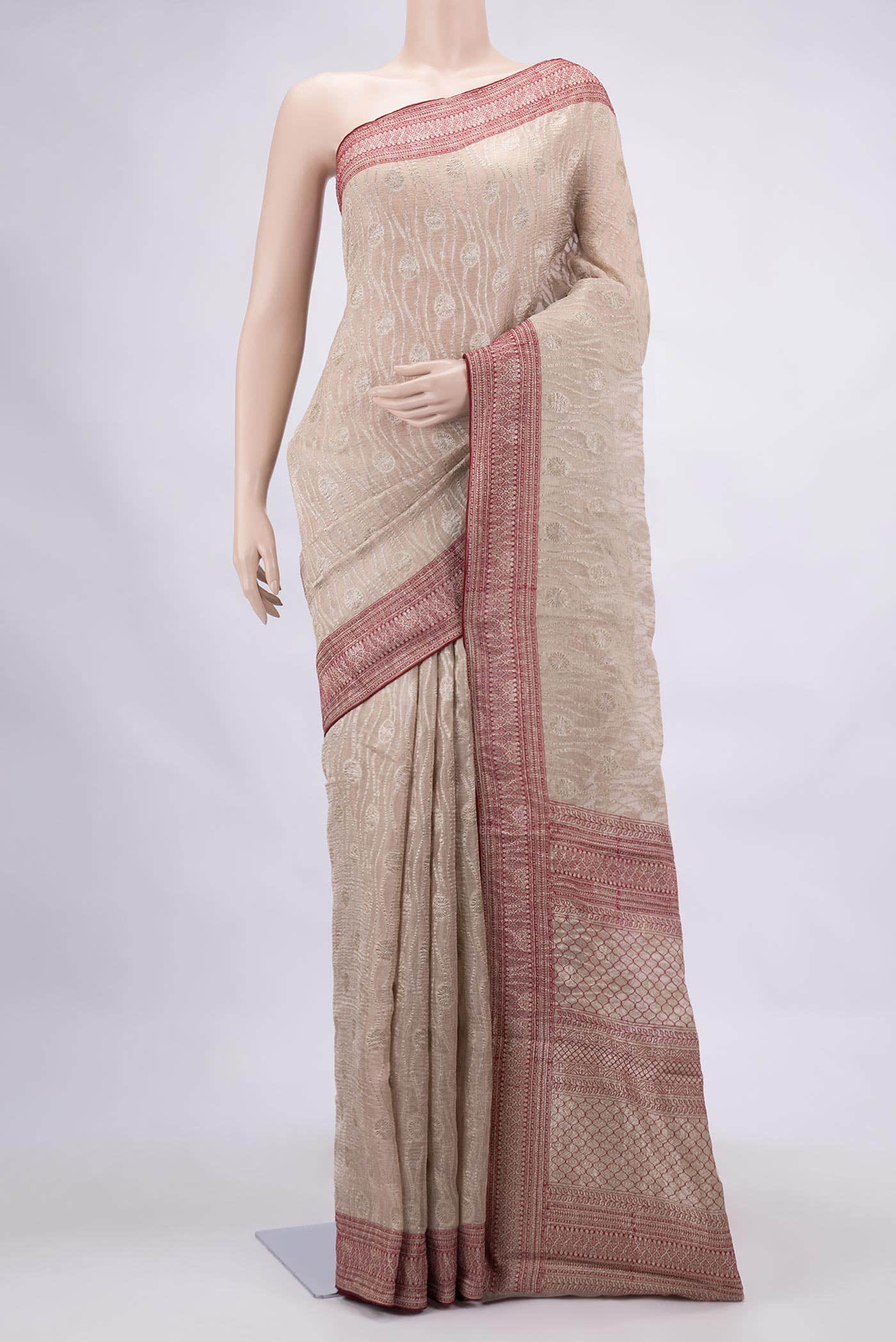 Brown Dual Tone Tissue Silk Saree