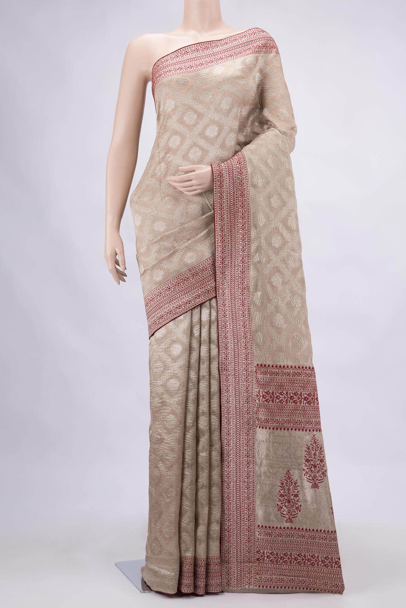 Brown Dual Tone Tissue Silk Saree