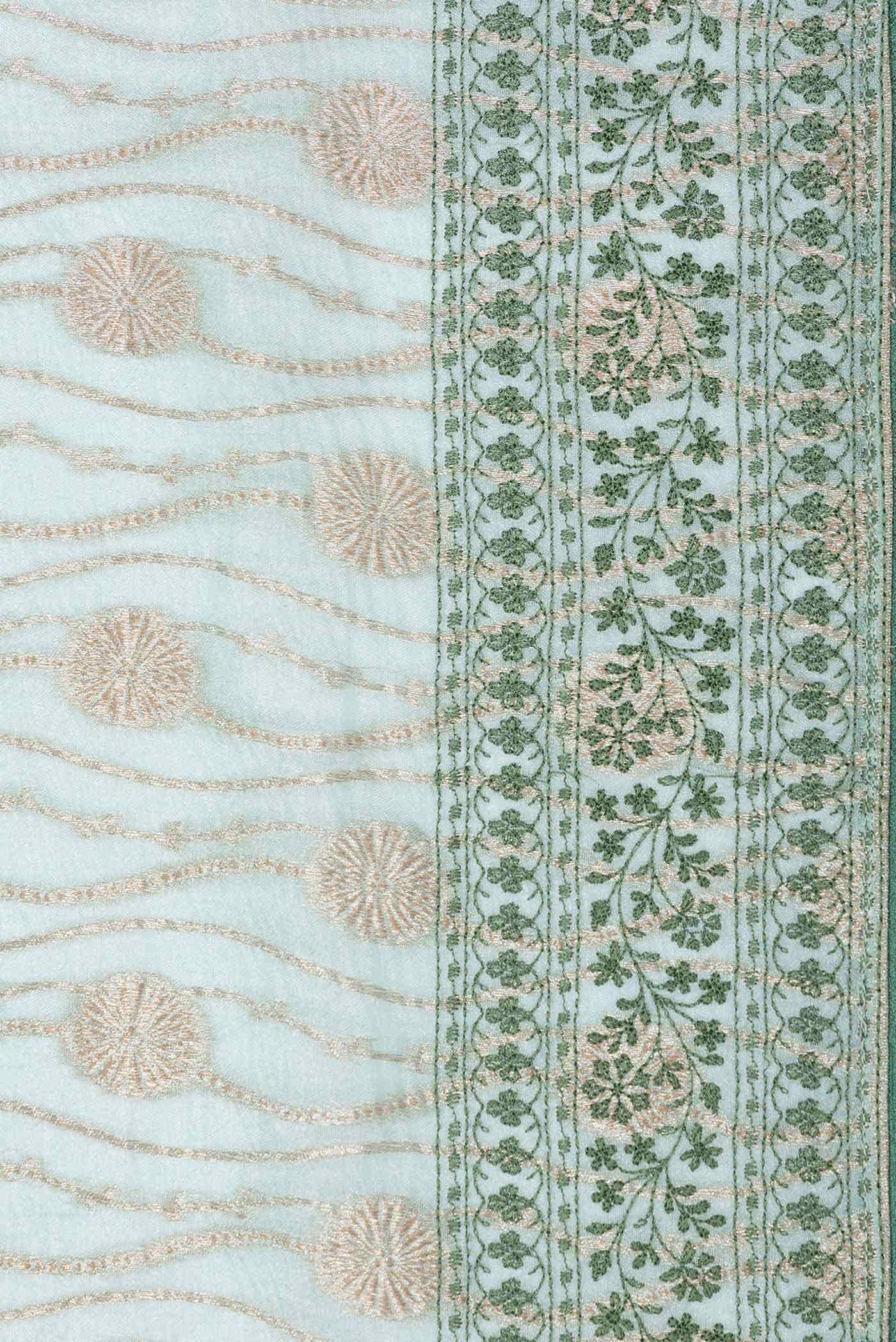 Light Blue Dual Tone Tissue Silk Saree