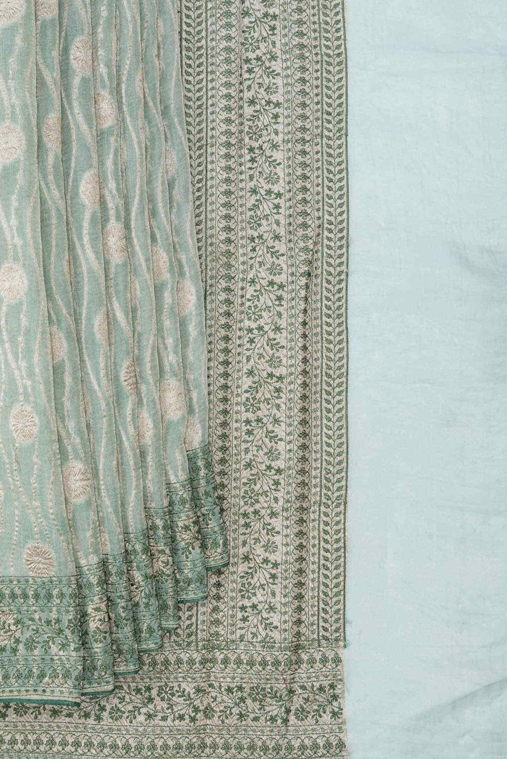 Light Blue Dual Tone Tissue Silk Saree