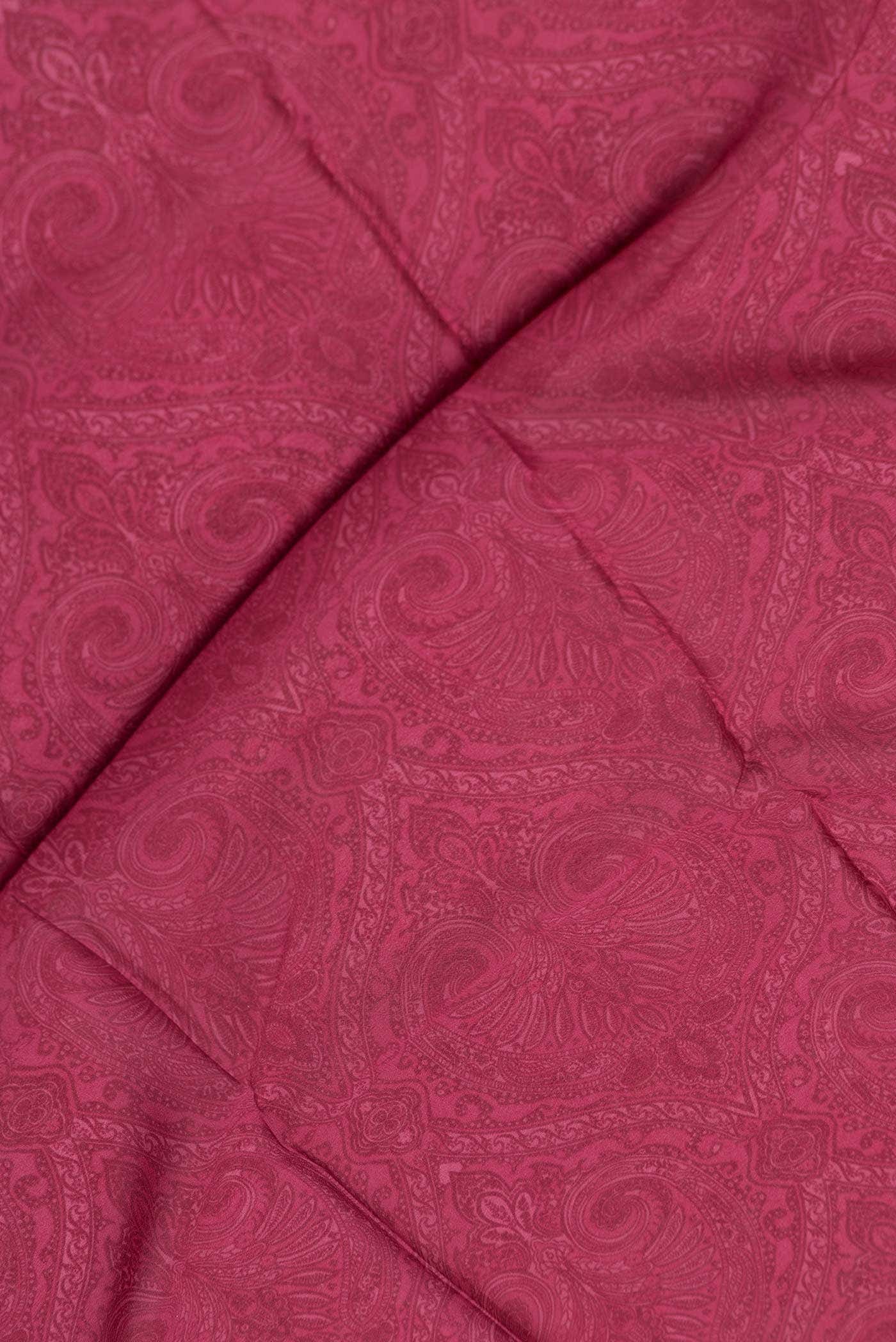 Dark Pink Dual Tone Mysore Crepe Saree