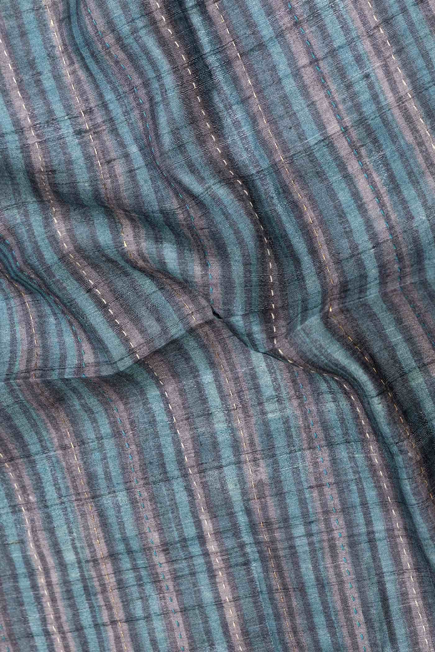 Grey Dual Tone Tussar Silk Saree
