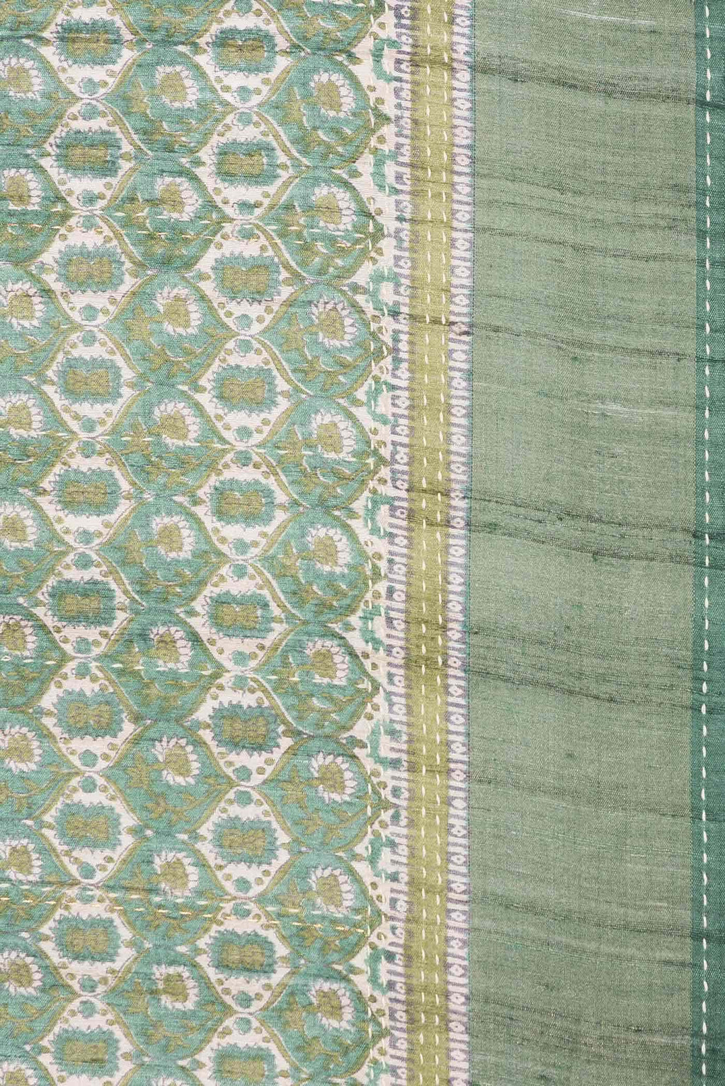 Green Dual Tone Tussar Silk Saree