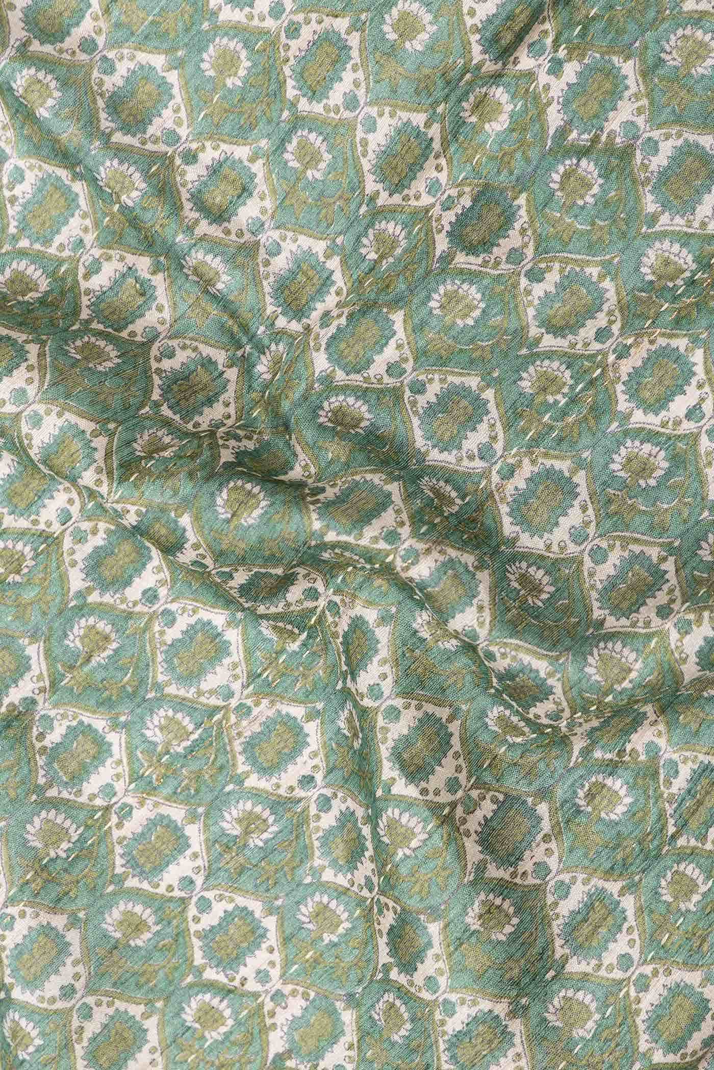 Green Dual Tone Tussar Silk Saree