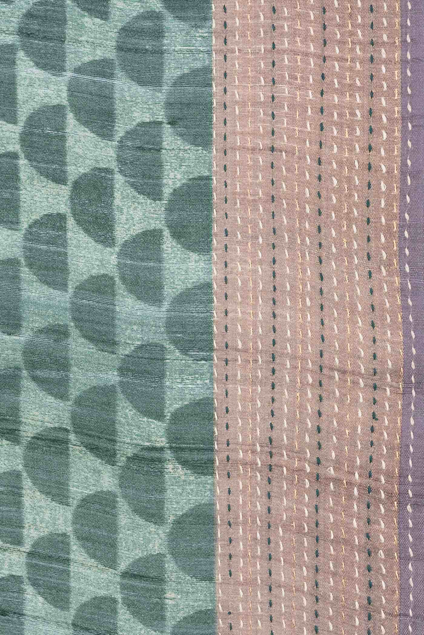 Green Dual Tone Tussar Silk Saree