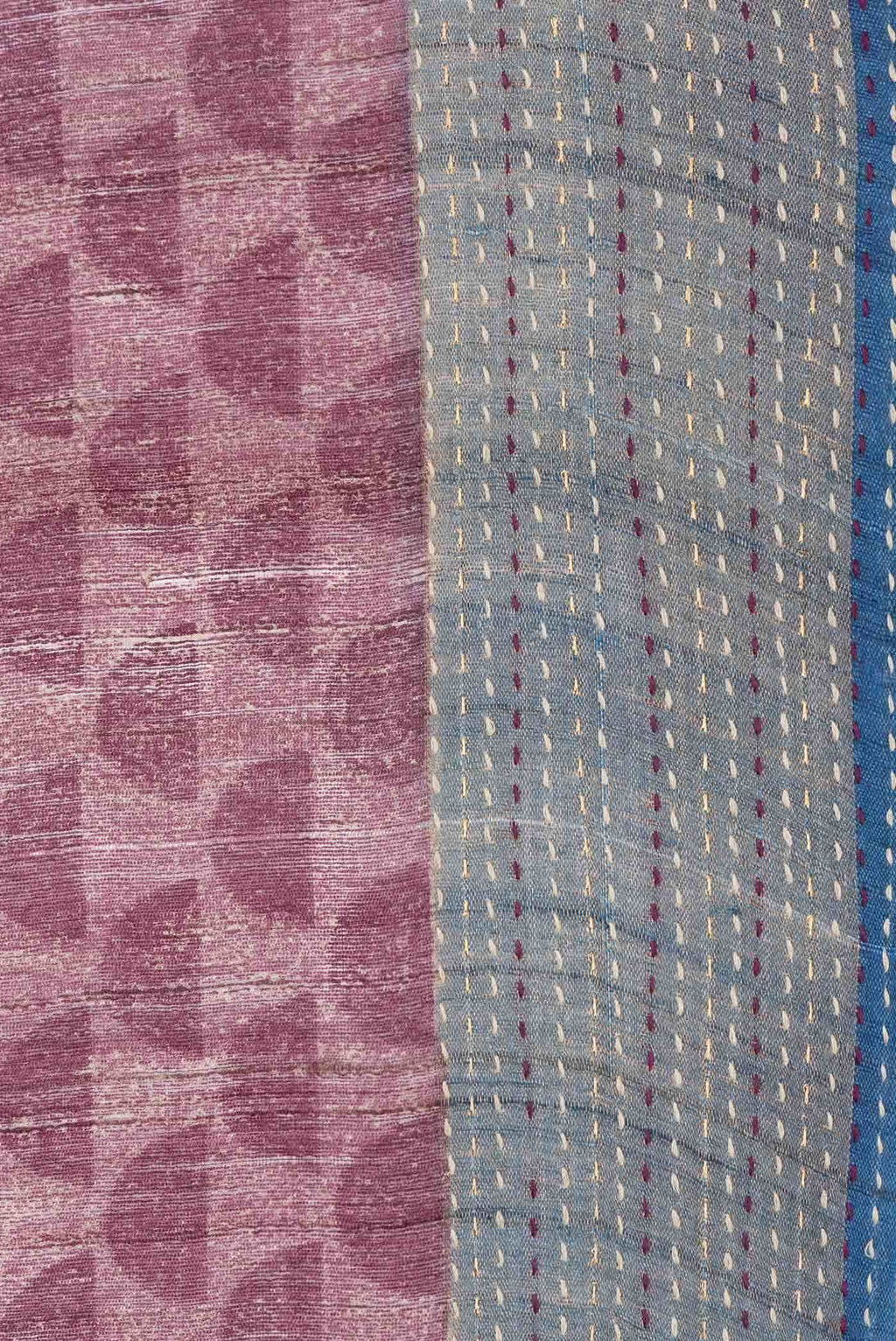Burgundy Dual Tone Tussar Silk Saree