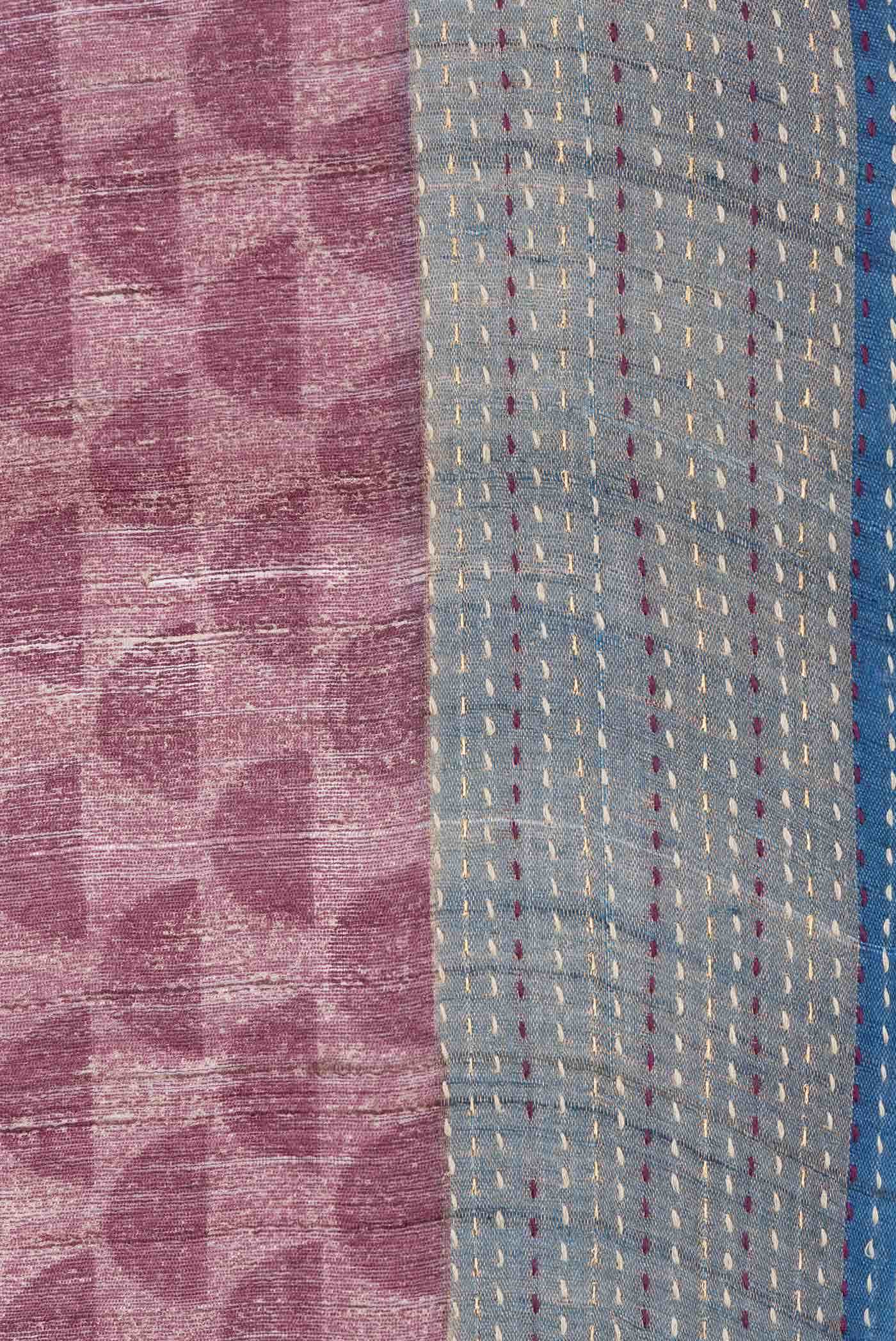 Burgundy Dual Tone Tussar Silk Saree