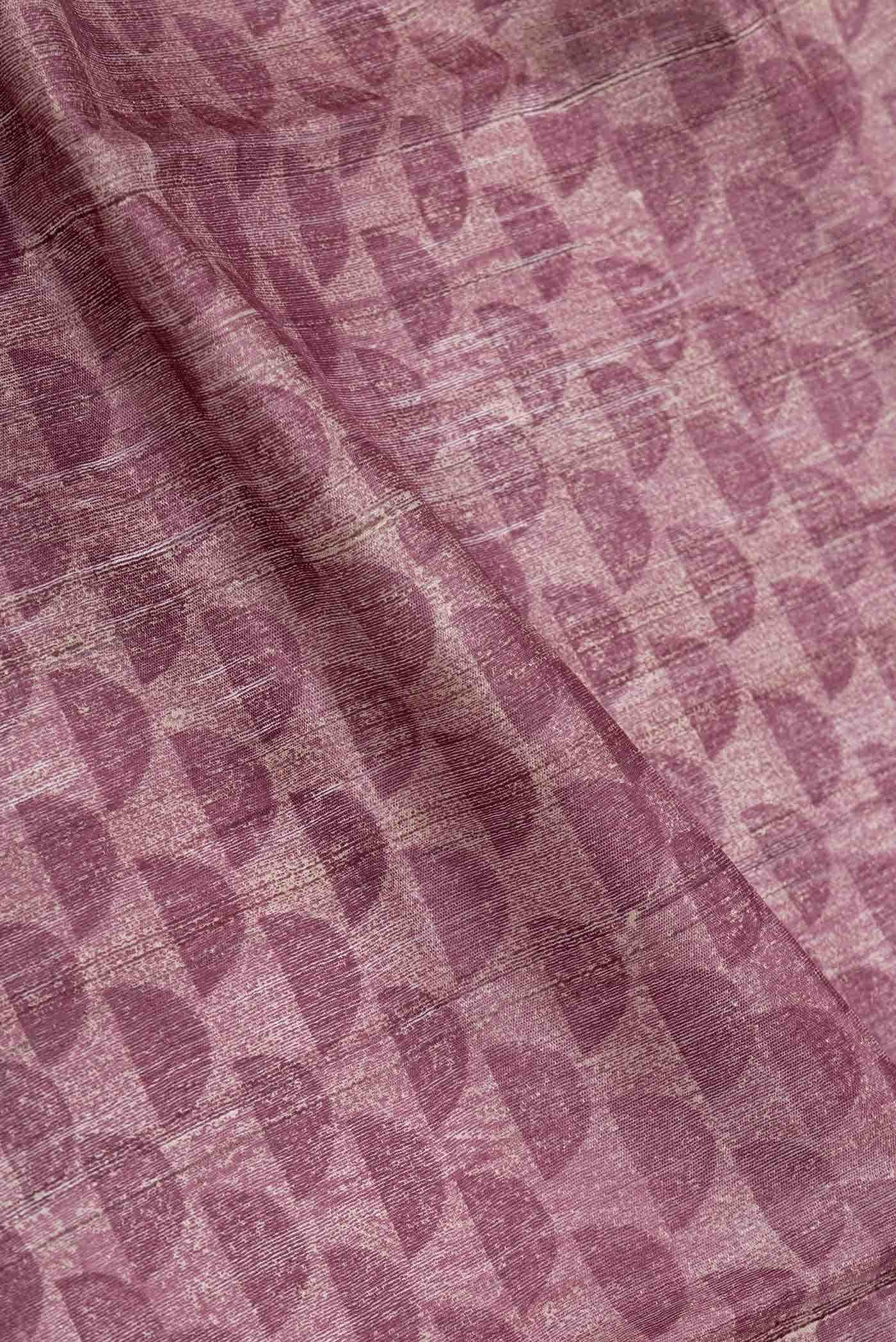 Burgundy Dual Tone Tussar Silk Saree