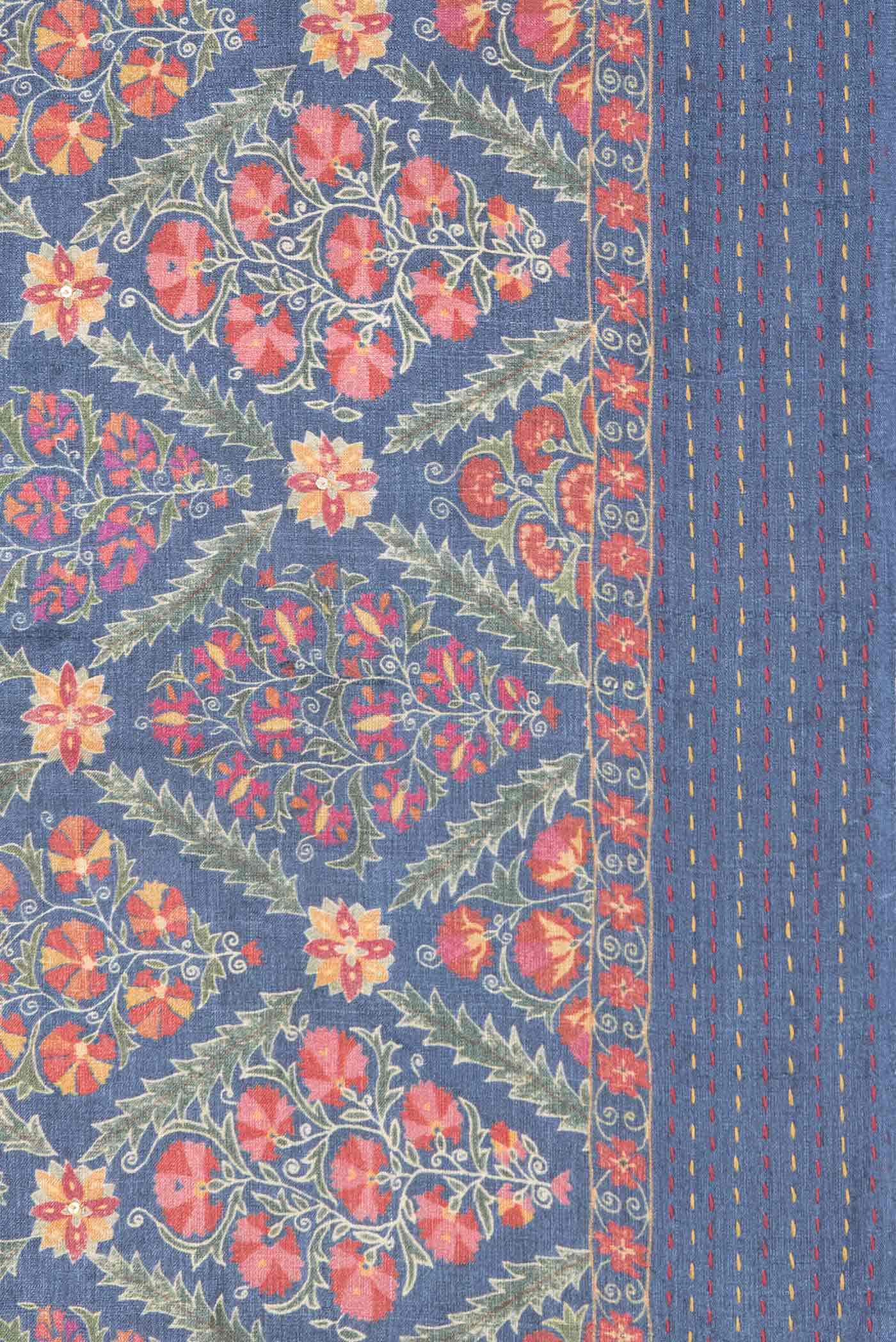 Blue Dual Tone Tussar Silk Saree