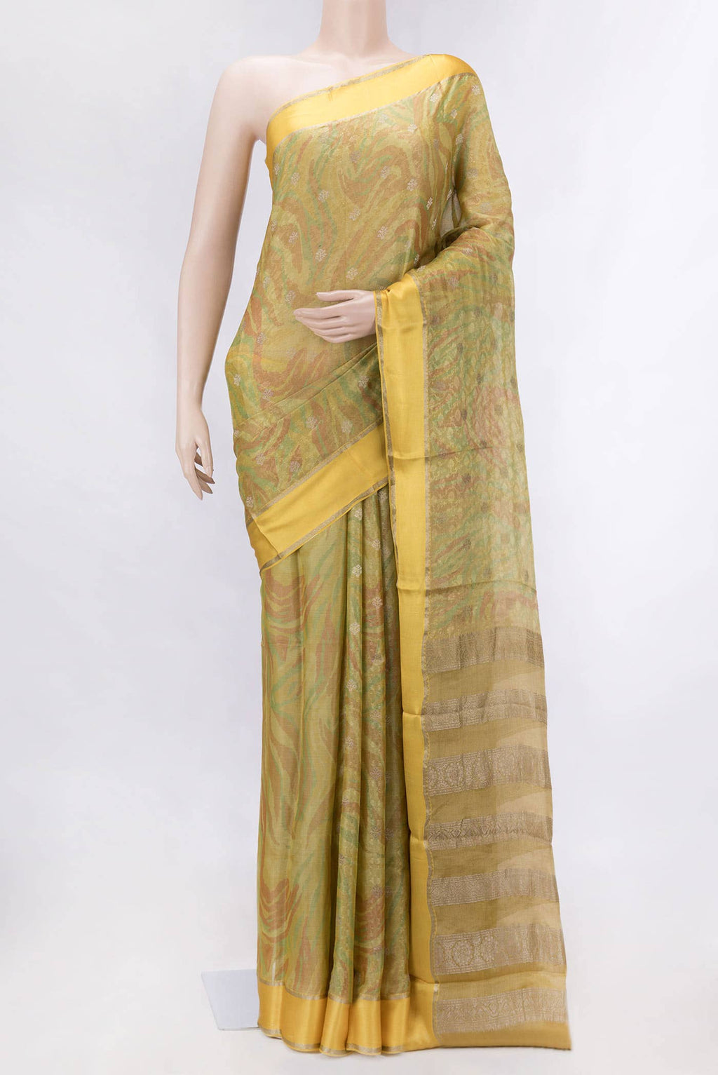 Green Dual Tone Mysore Georgette Saree